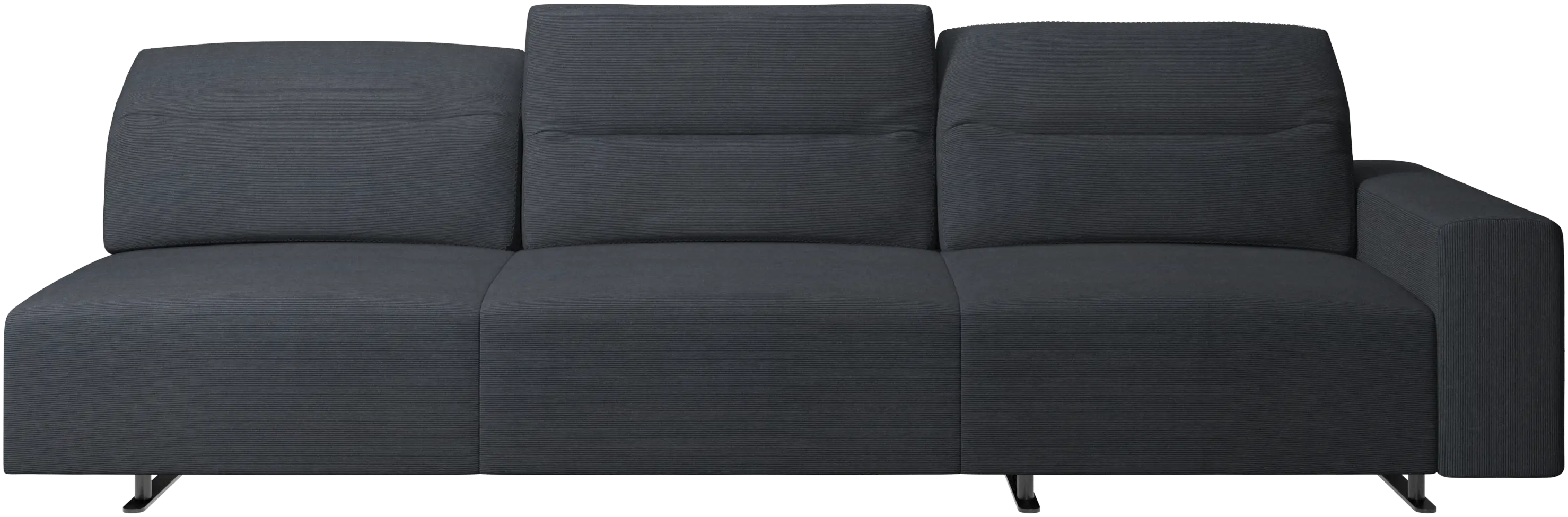 Hampton sofa with adjustable back and storage on the right side