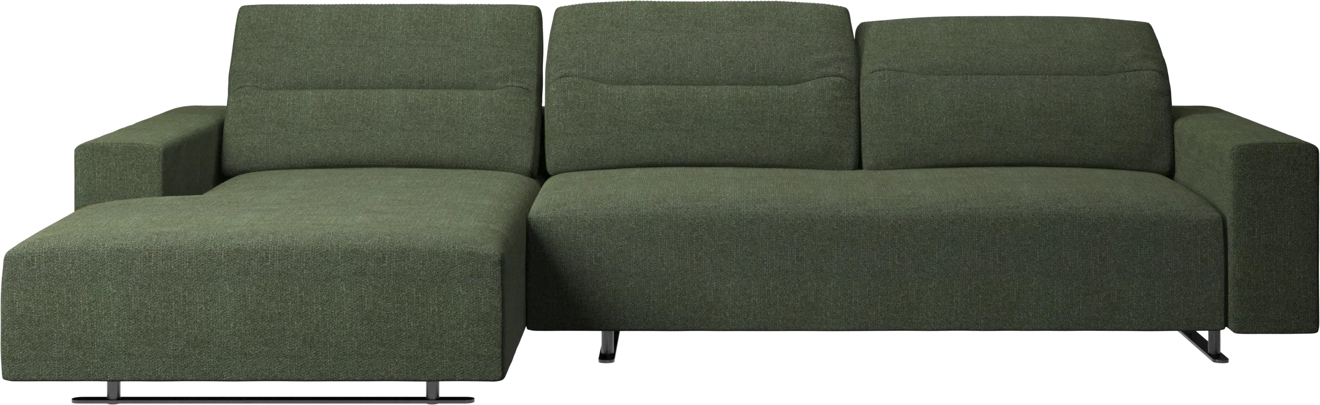 Hampton sofa with adjustable back, resting unit and storage both sides