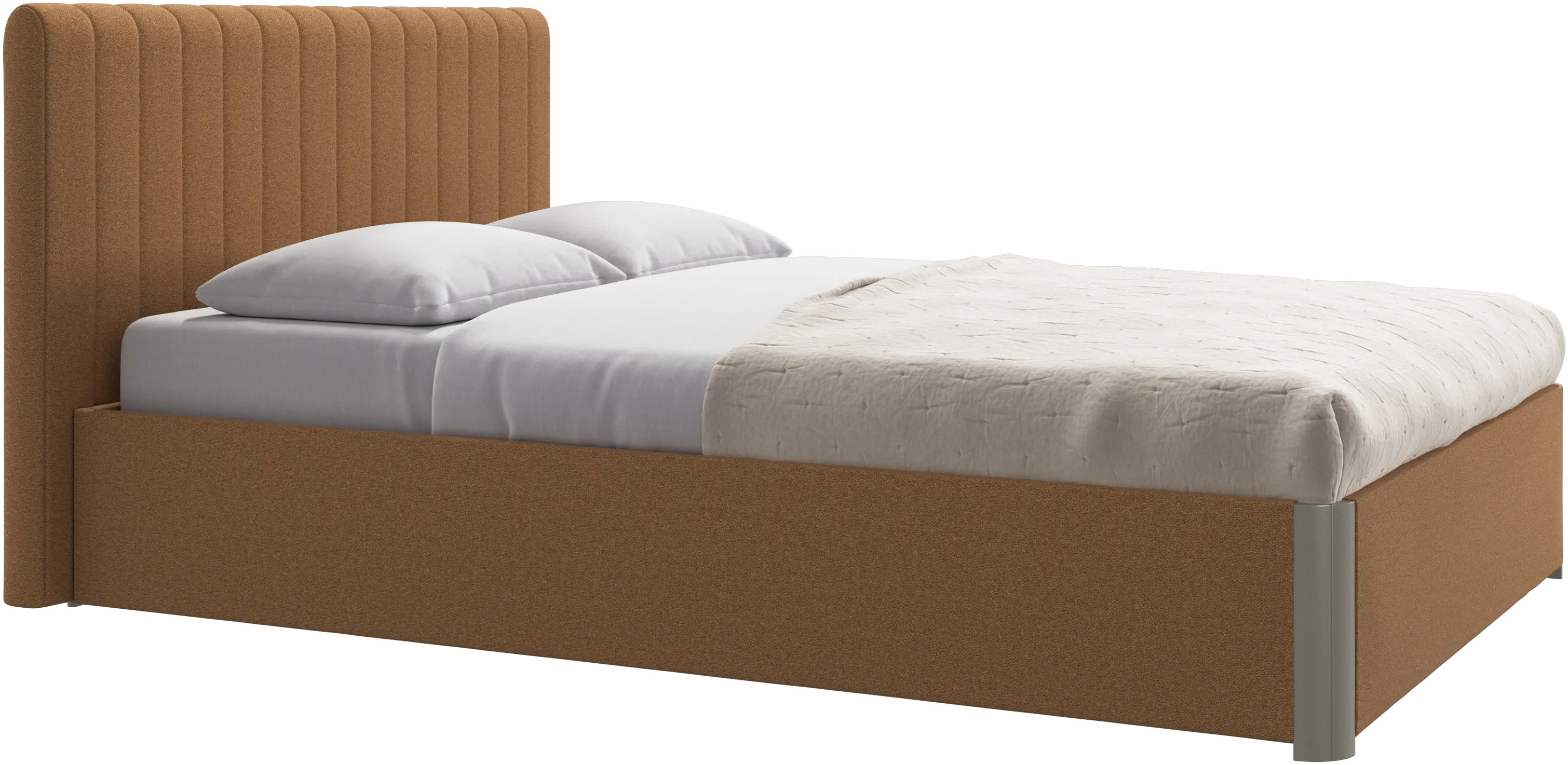 Element bed, bed-mounted headboard, with slats and storage solution, excl. mattress