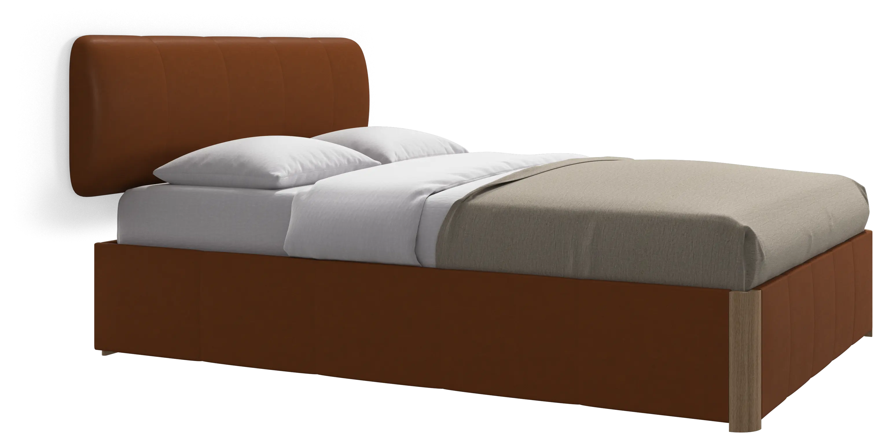 Element bed, wall-mounted headboard, with slats and storage solution, excl. mattress
