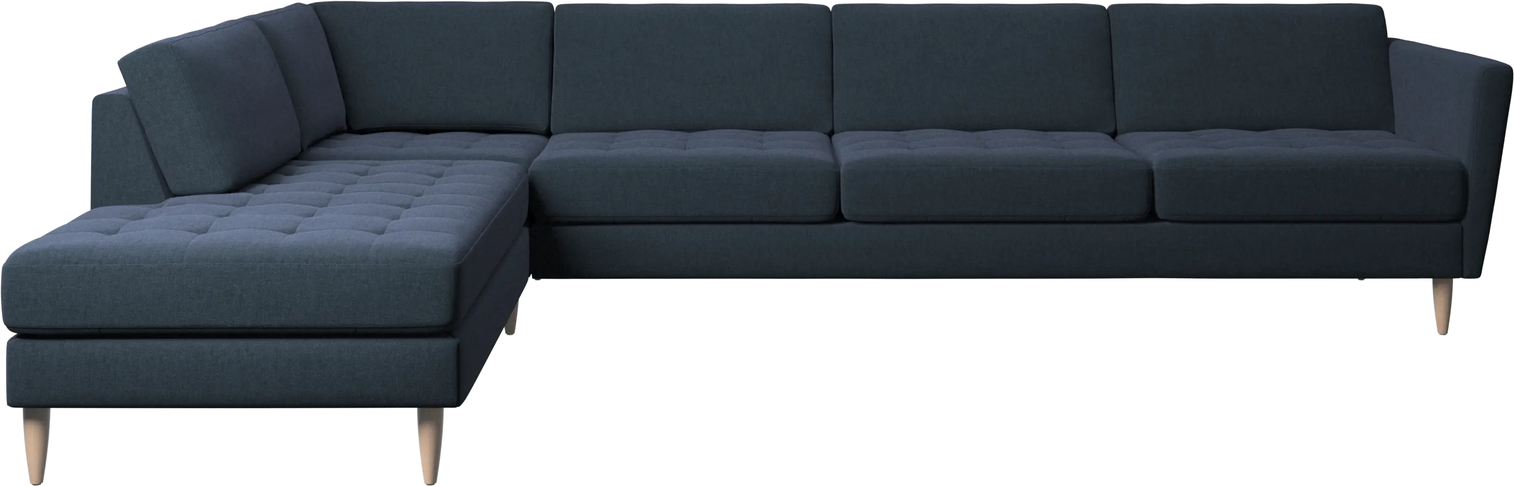 Osaka corner sofa with lounging unit, tufted seat