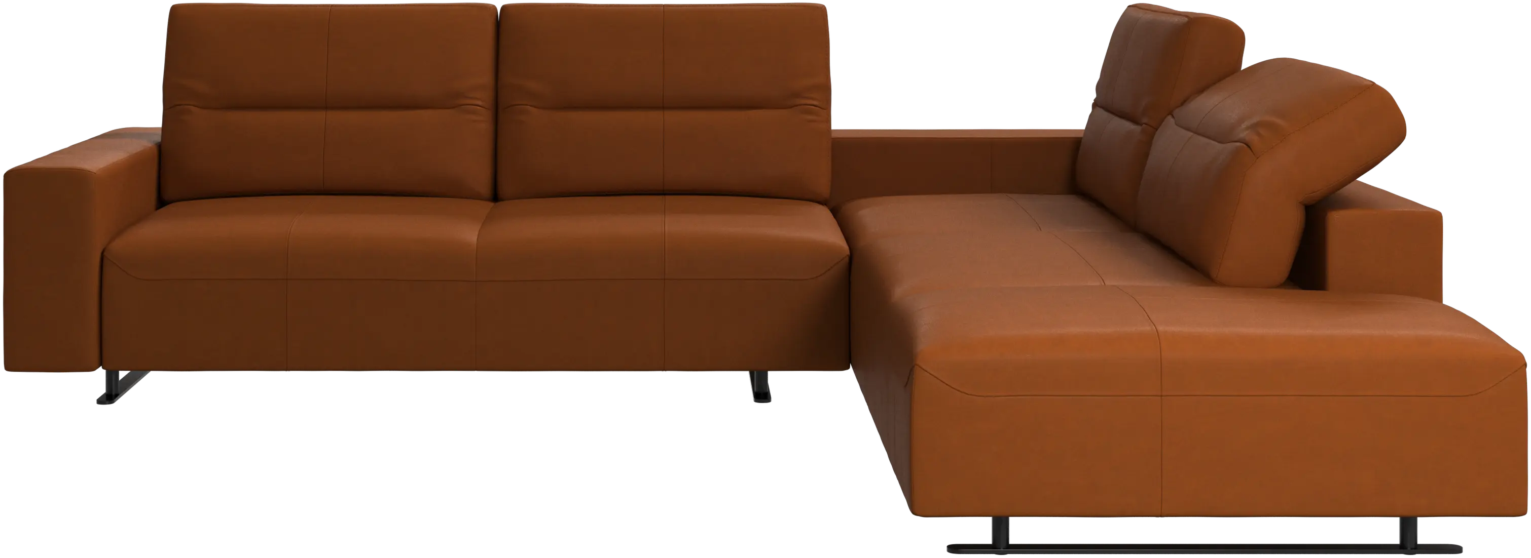 Hampton corner sofa with adjustable back and storage on left side
