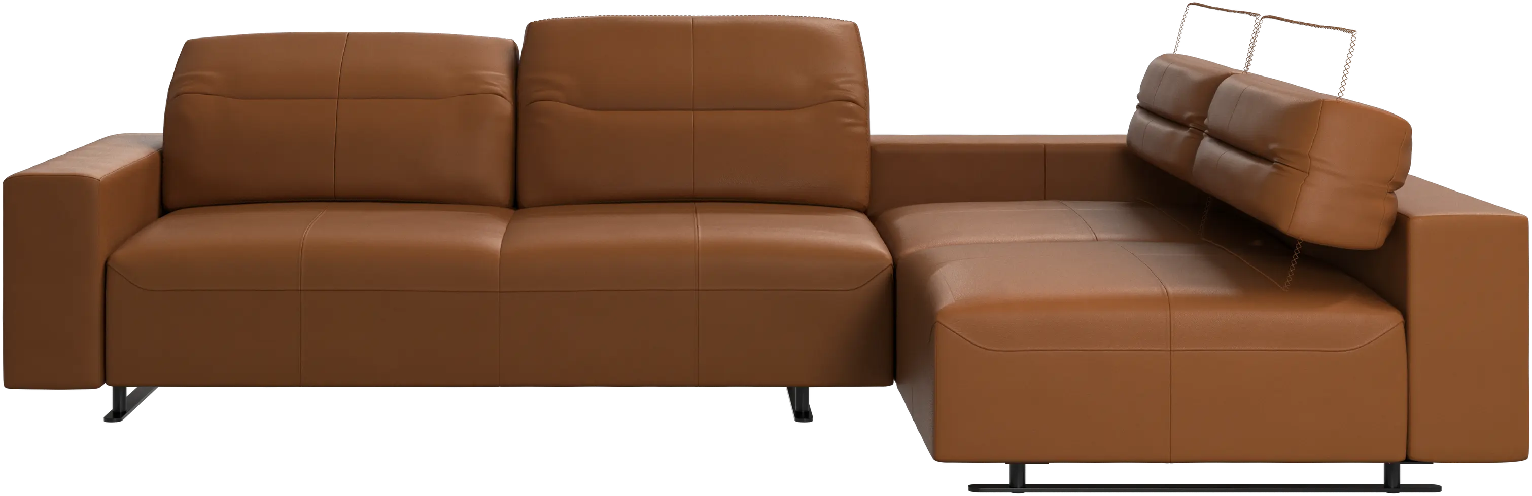Hampton corner sofa with adjustable back and storage on left side