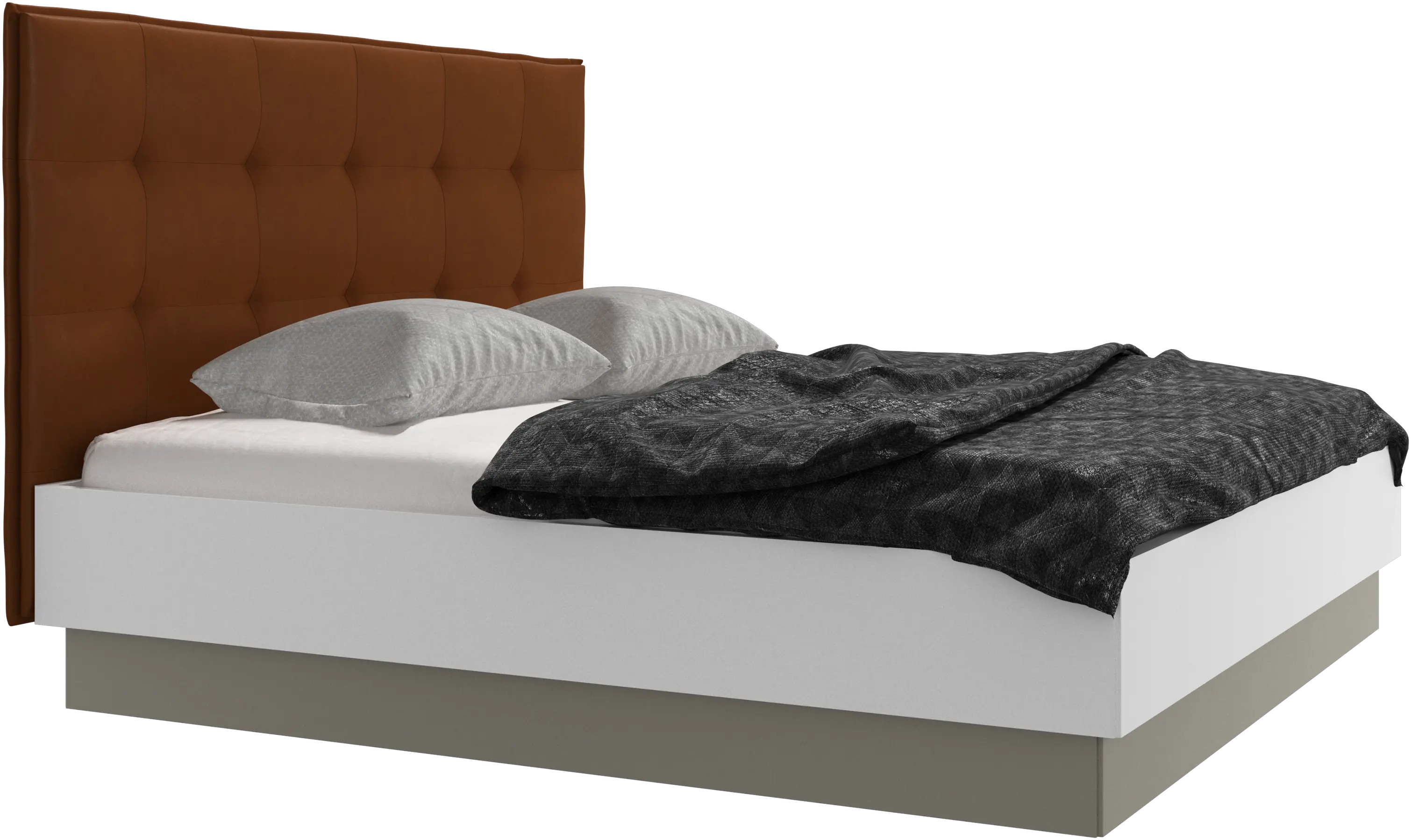 Lugano storage bed with lift-up frame and slats, excl. mattress