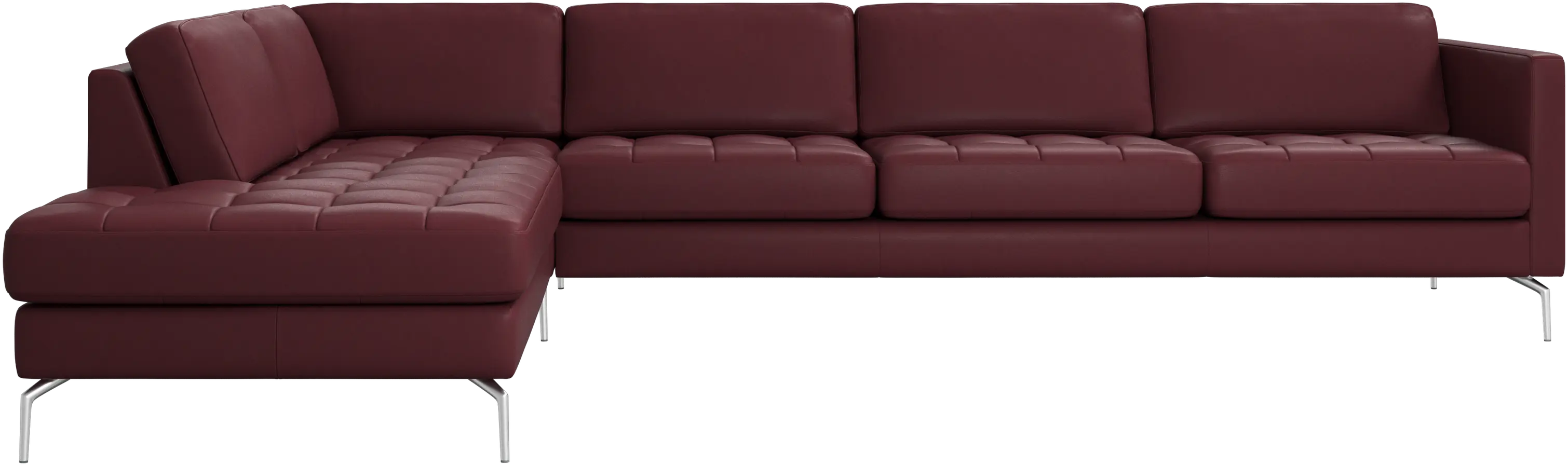 Osaka corner sofa with lounging unit, tufted seat