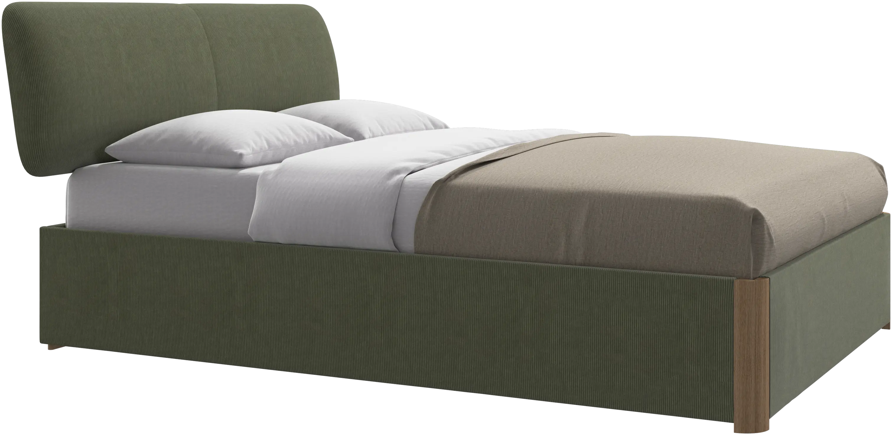 Element bed, bed-mounted headboard, with slats and storage solution, excl. mattress