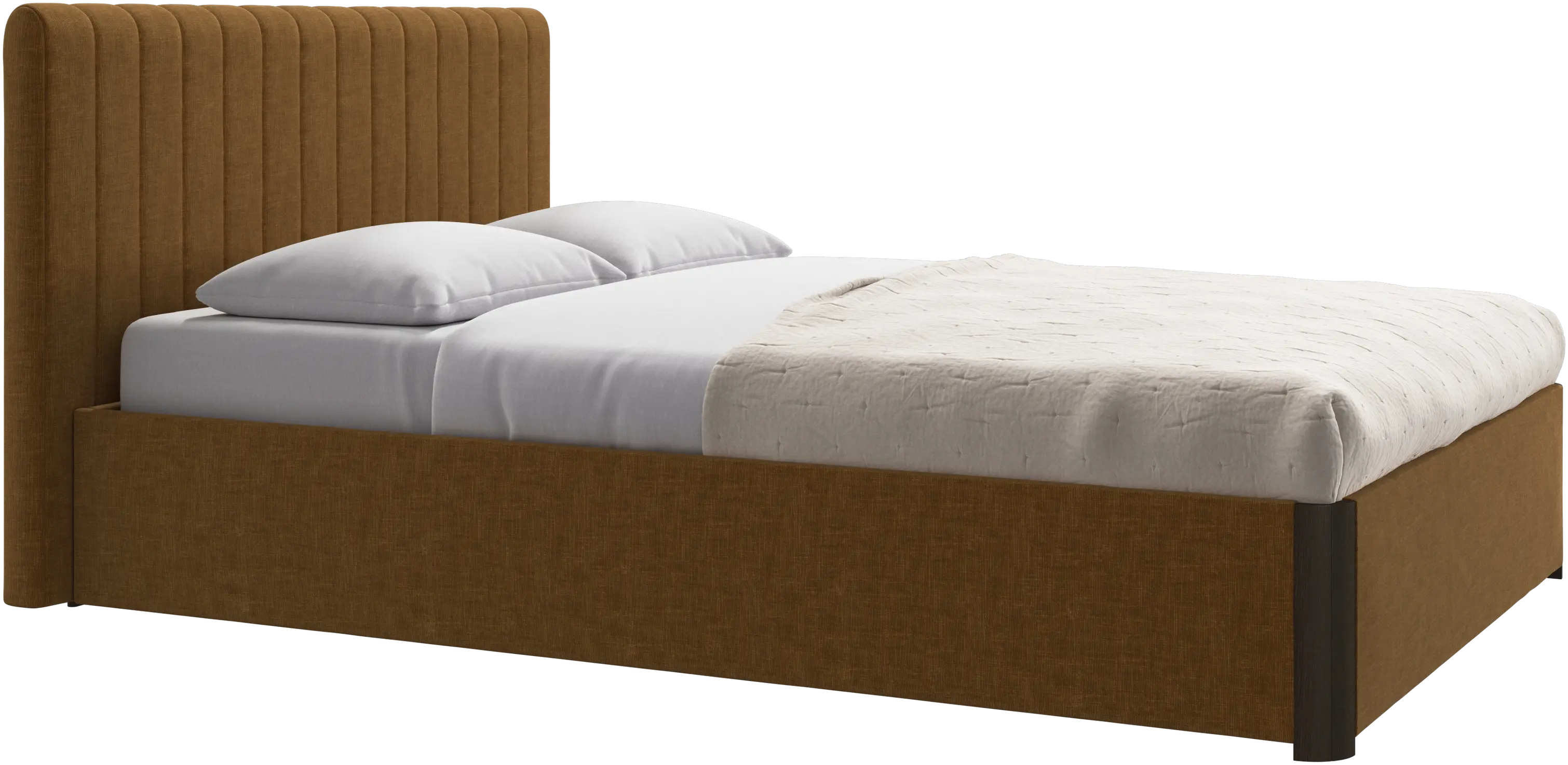 Element bed, bed-mounted headboard, with slats and storage solution, excl. mattress