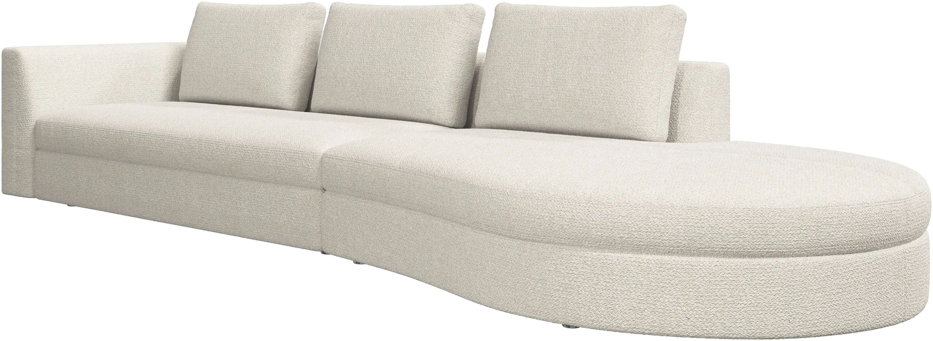 Bergamo sofa with round lounging unit,right