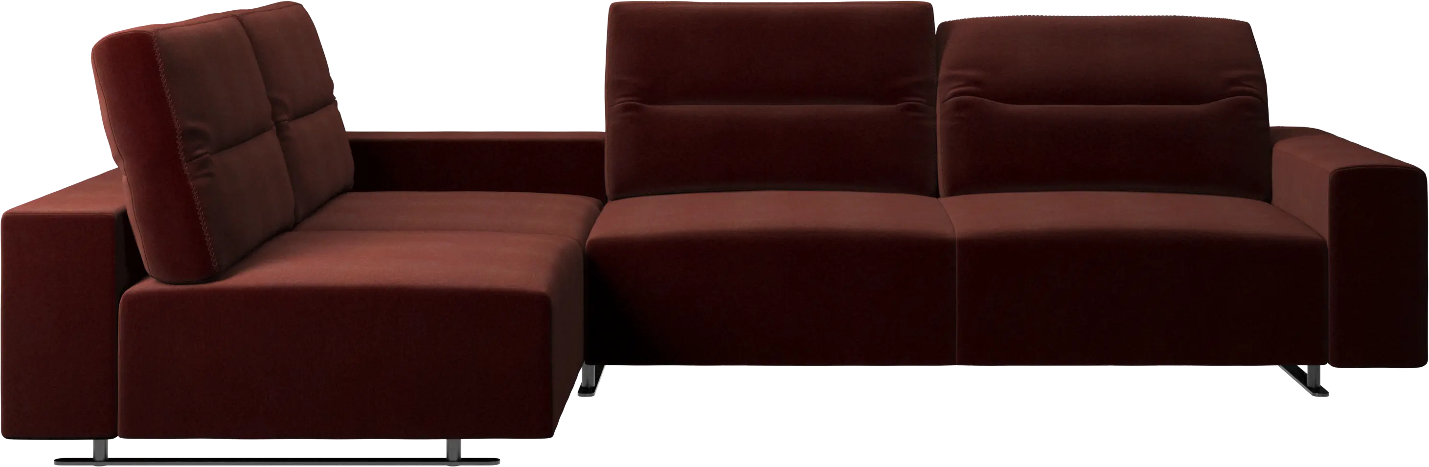 Hampton corner sofa with adjustable back and storage on right side