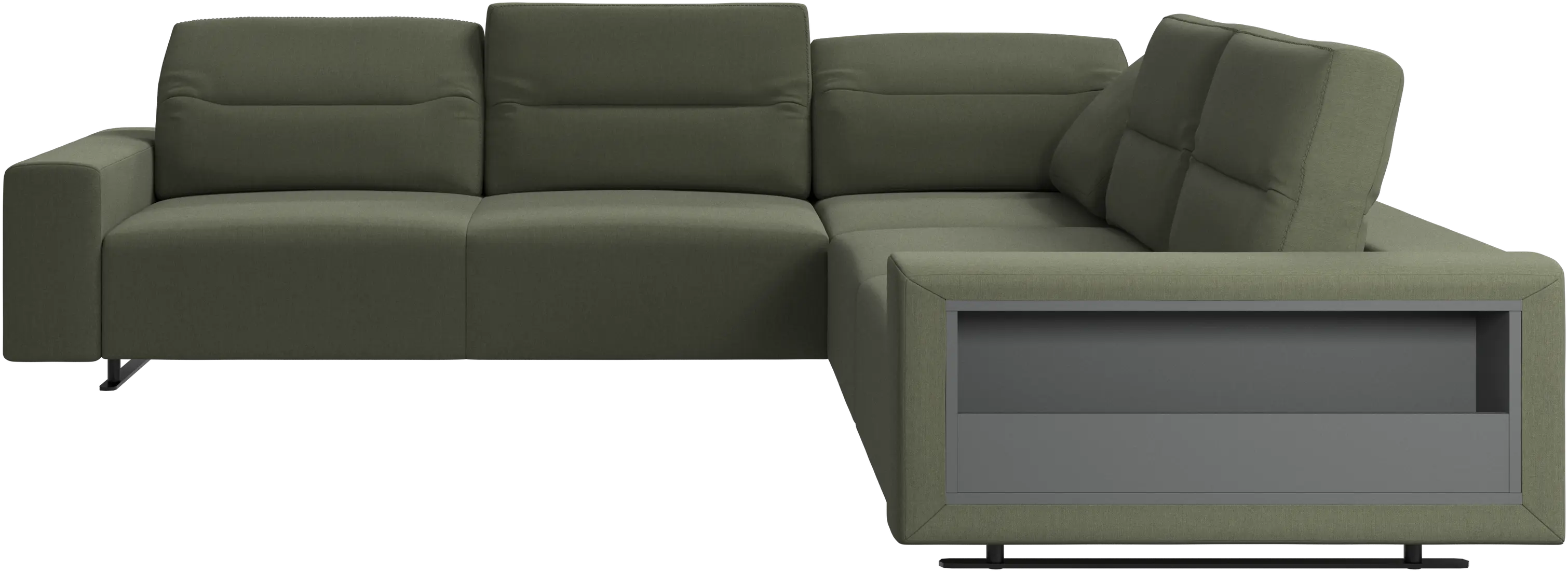 Hampton corner sofa with adjustable back and storage