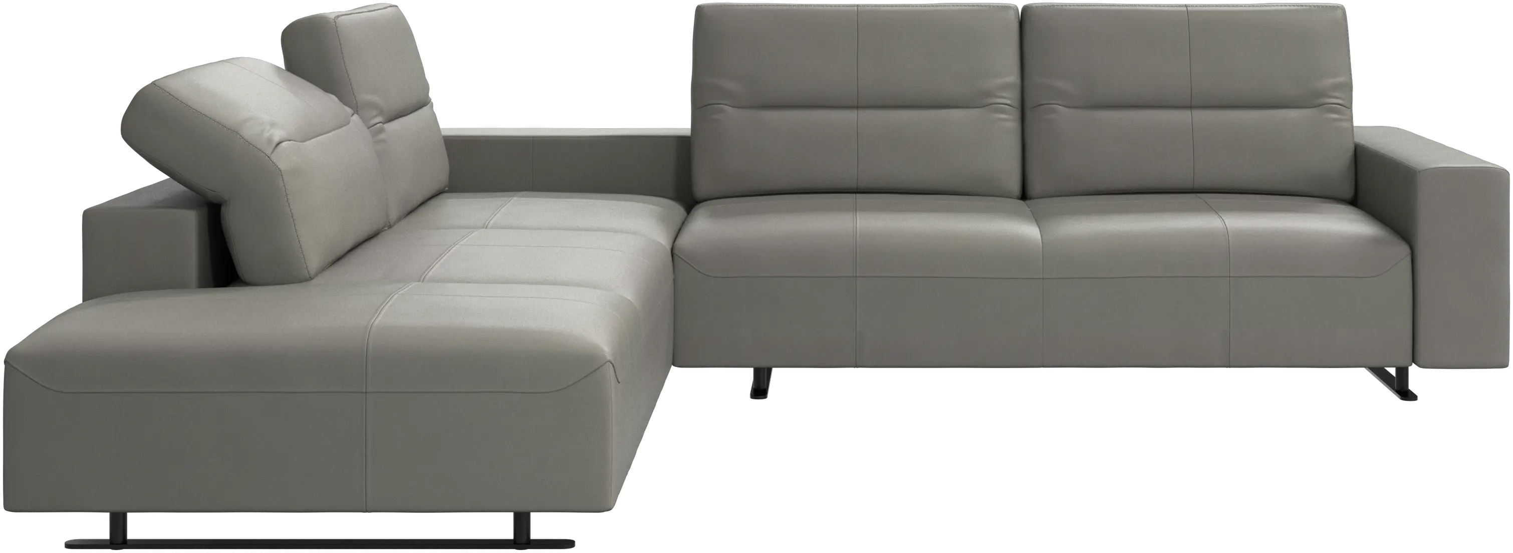 Hampton corner sofa with adjustable back and storage on right side