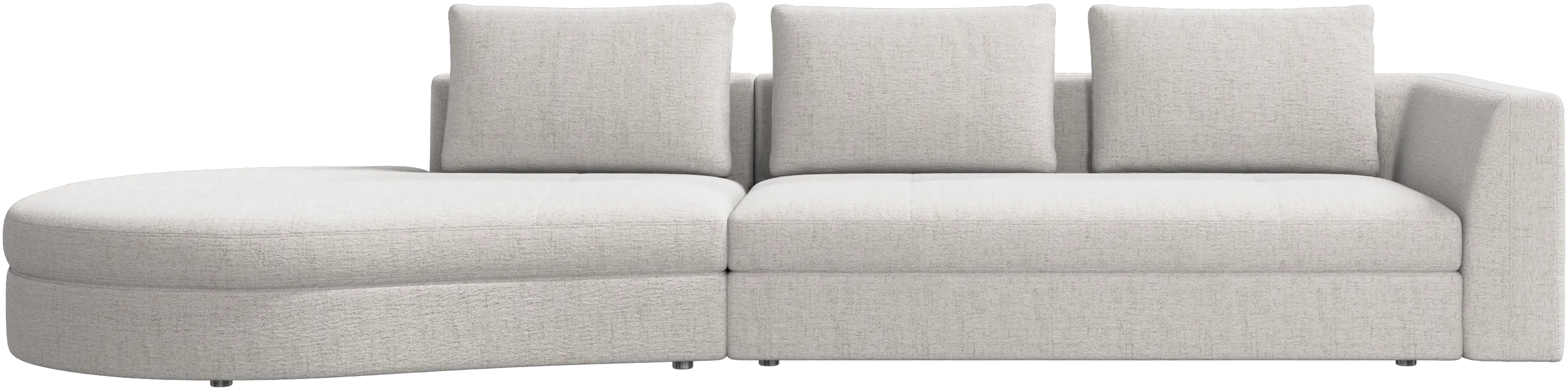 Bergamo sofa with round lounging unit, left
