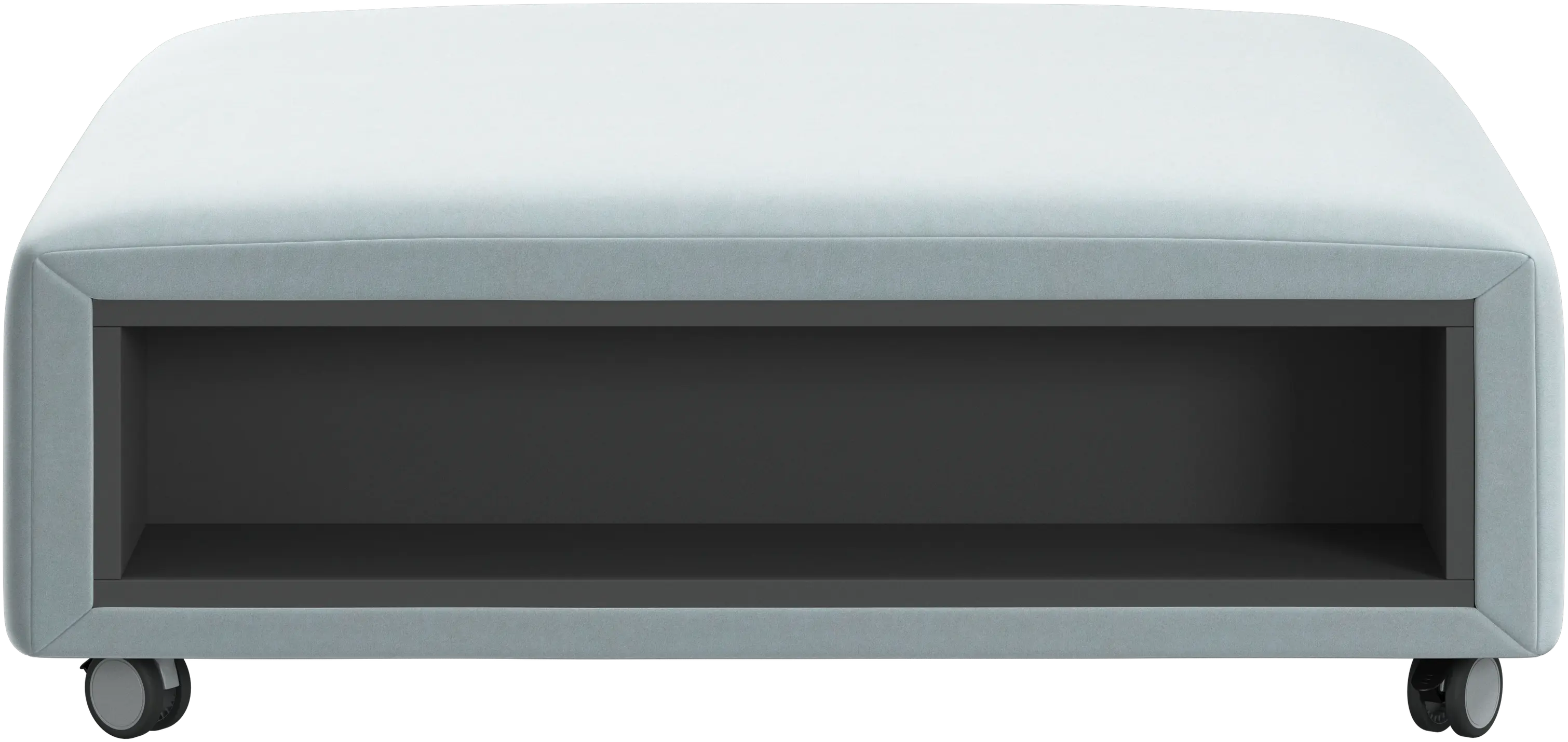 Hampton footstool on wheels with storage left and right sides