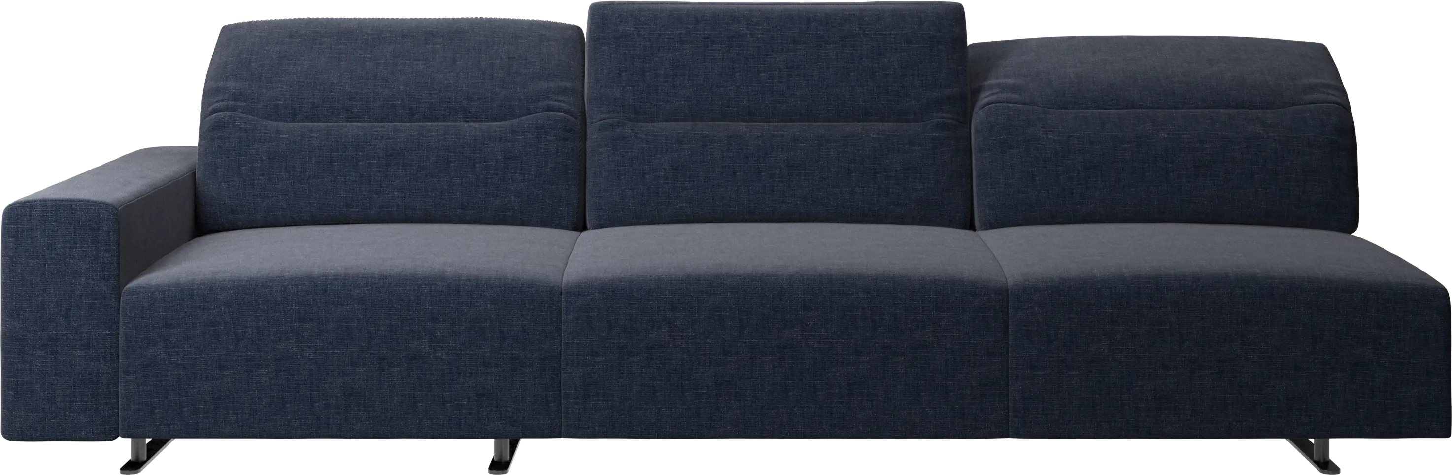 Hampton sofa with adjustable back and storage on the left side