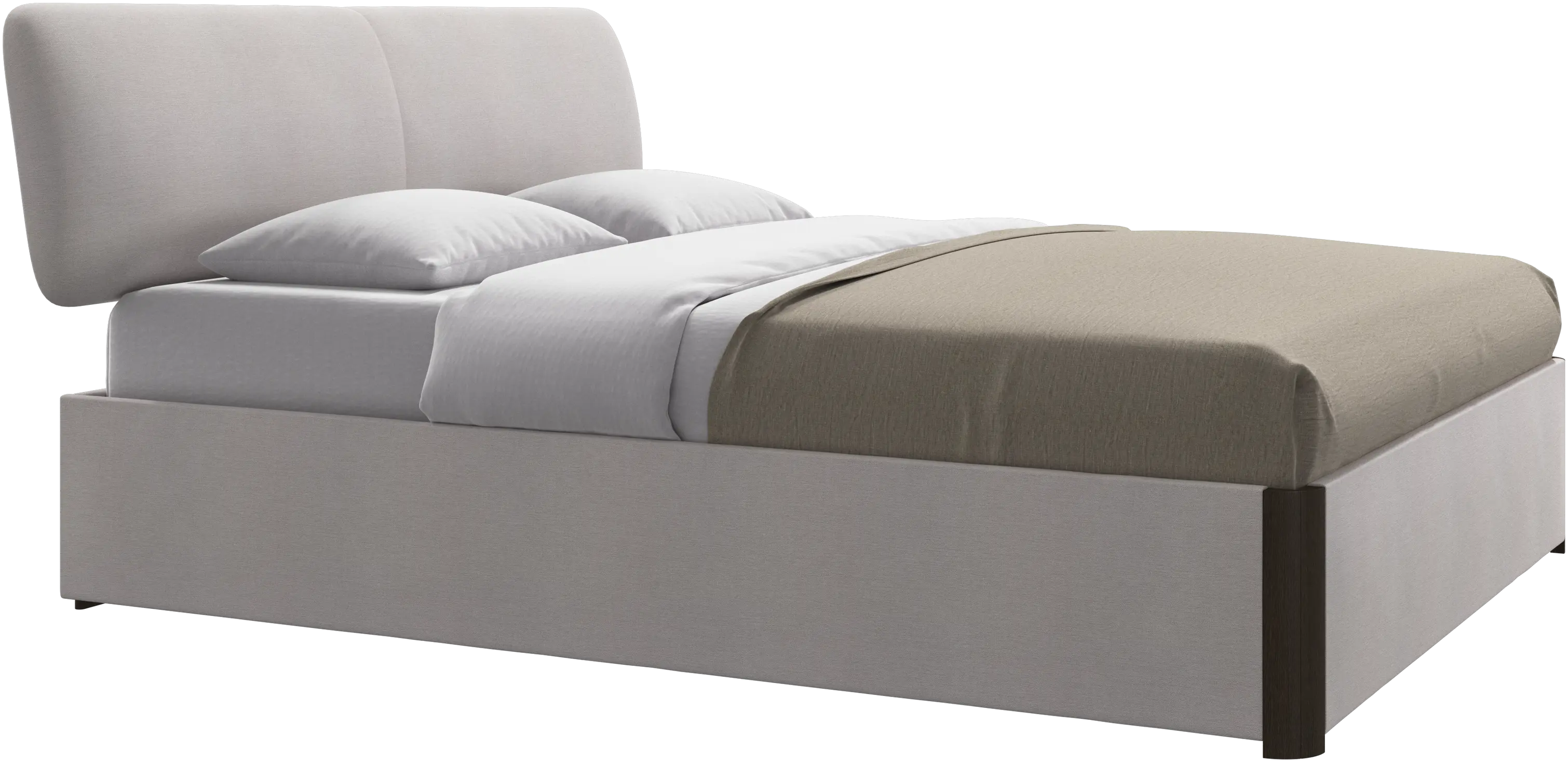 Element bed, bed-mounted headboard, with slats and storage solution, excl. mattress