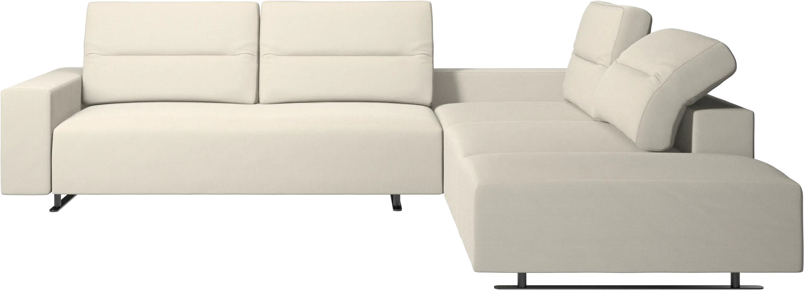 Hampton corner sofa with adjustable back and storage on left side