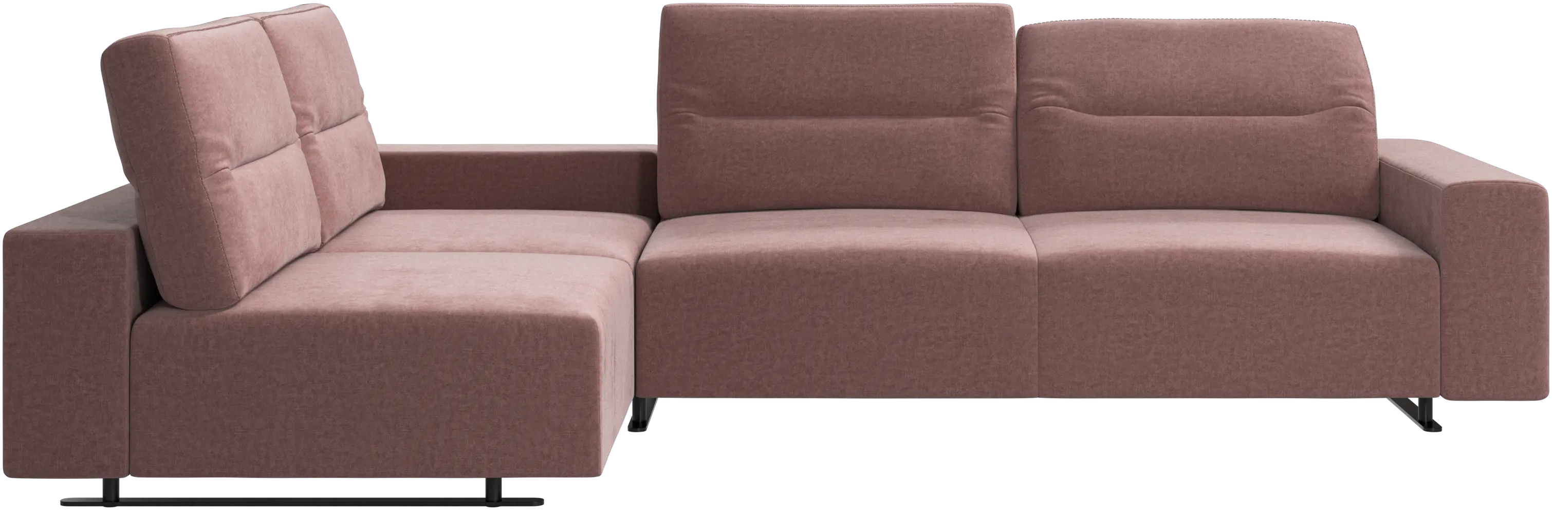 Hampton corner sofa with adjustable back and storage on right side