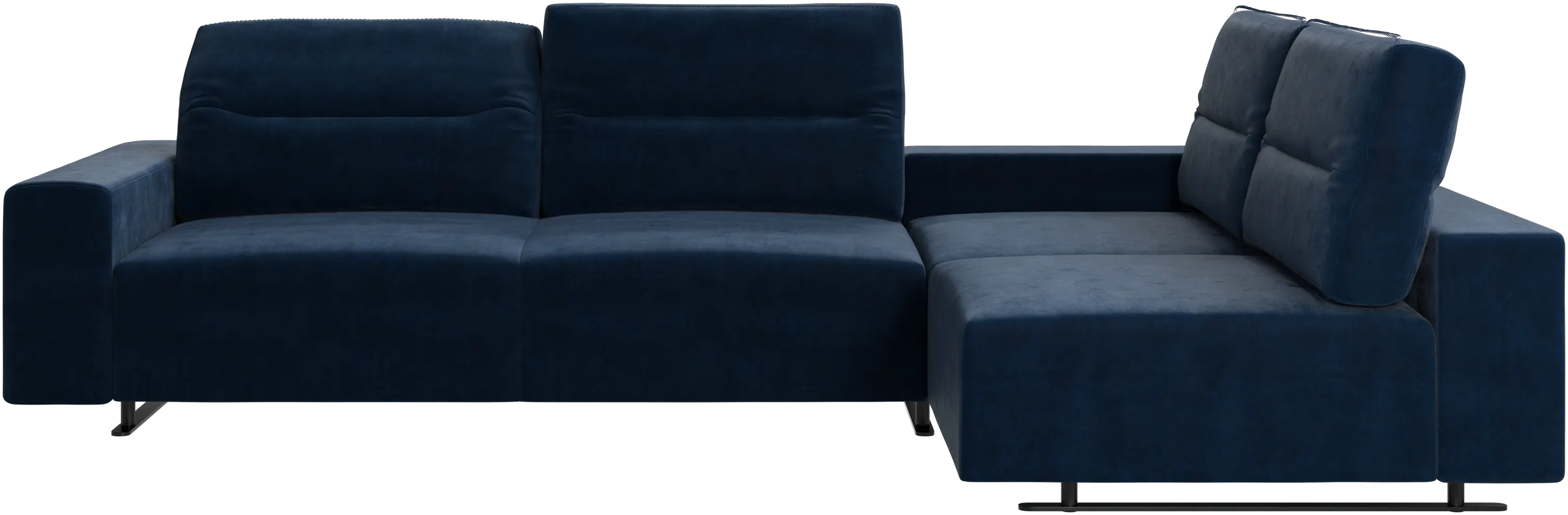 Hampton corner sofa with adjustable back and storage on left side