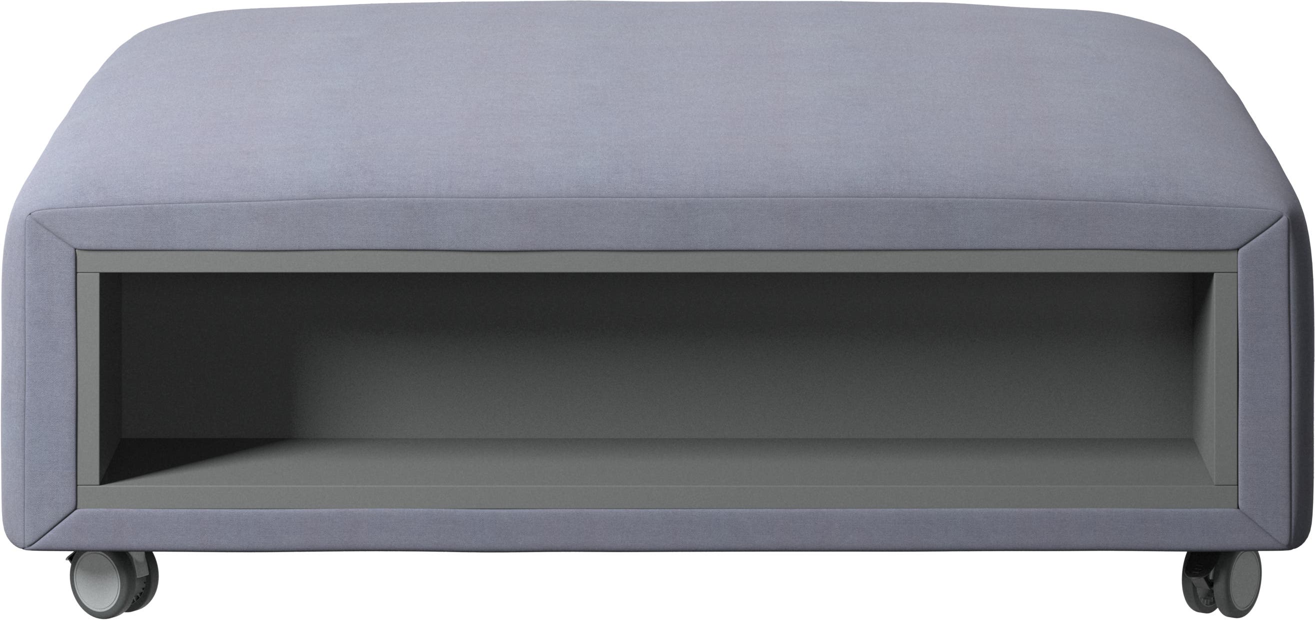 Hampton footstool on wheels with storage left and right sides