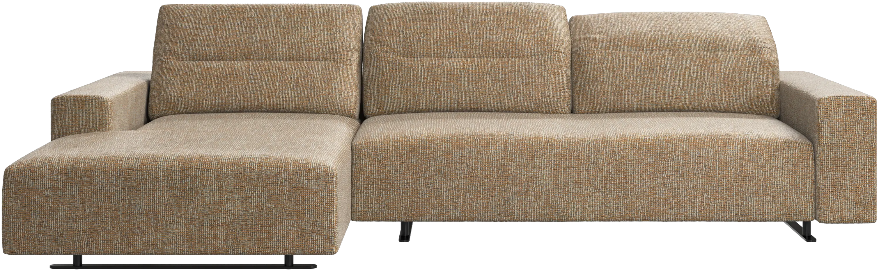 Hampton sofa with adjustable back, resting unit and storage left side