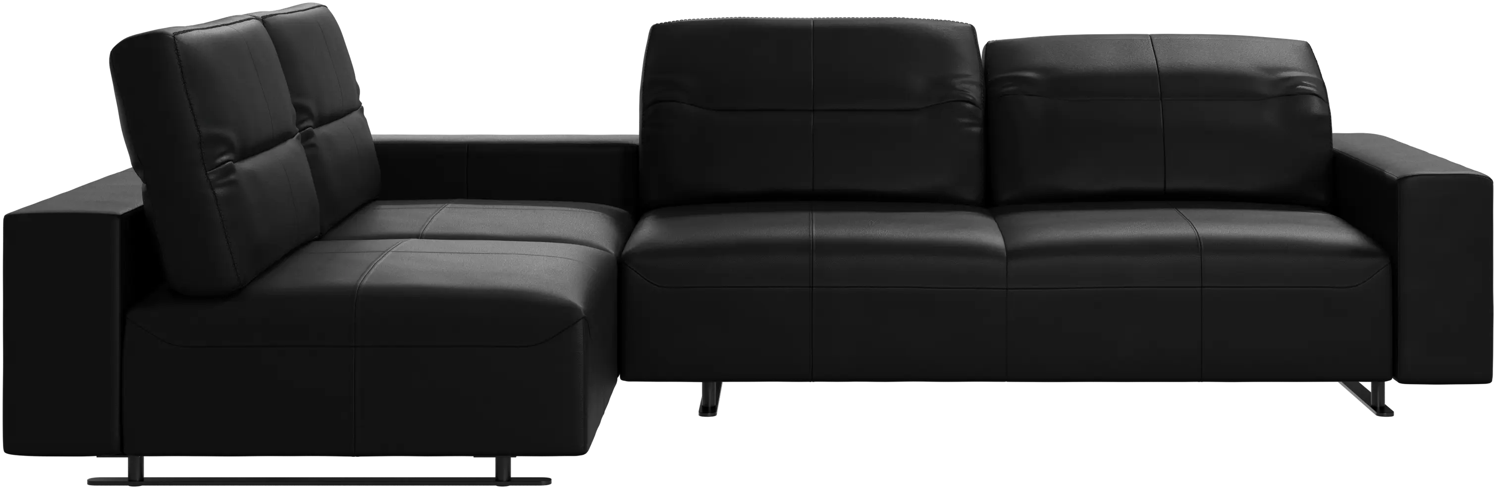 Sofa narożna Hampton z regulowanym oparciem i schowkiem po prawej stronie