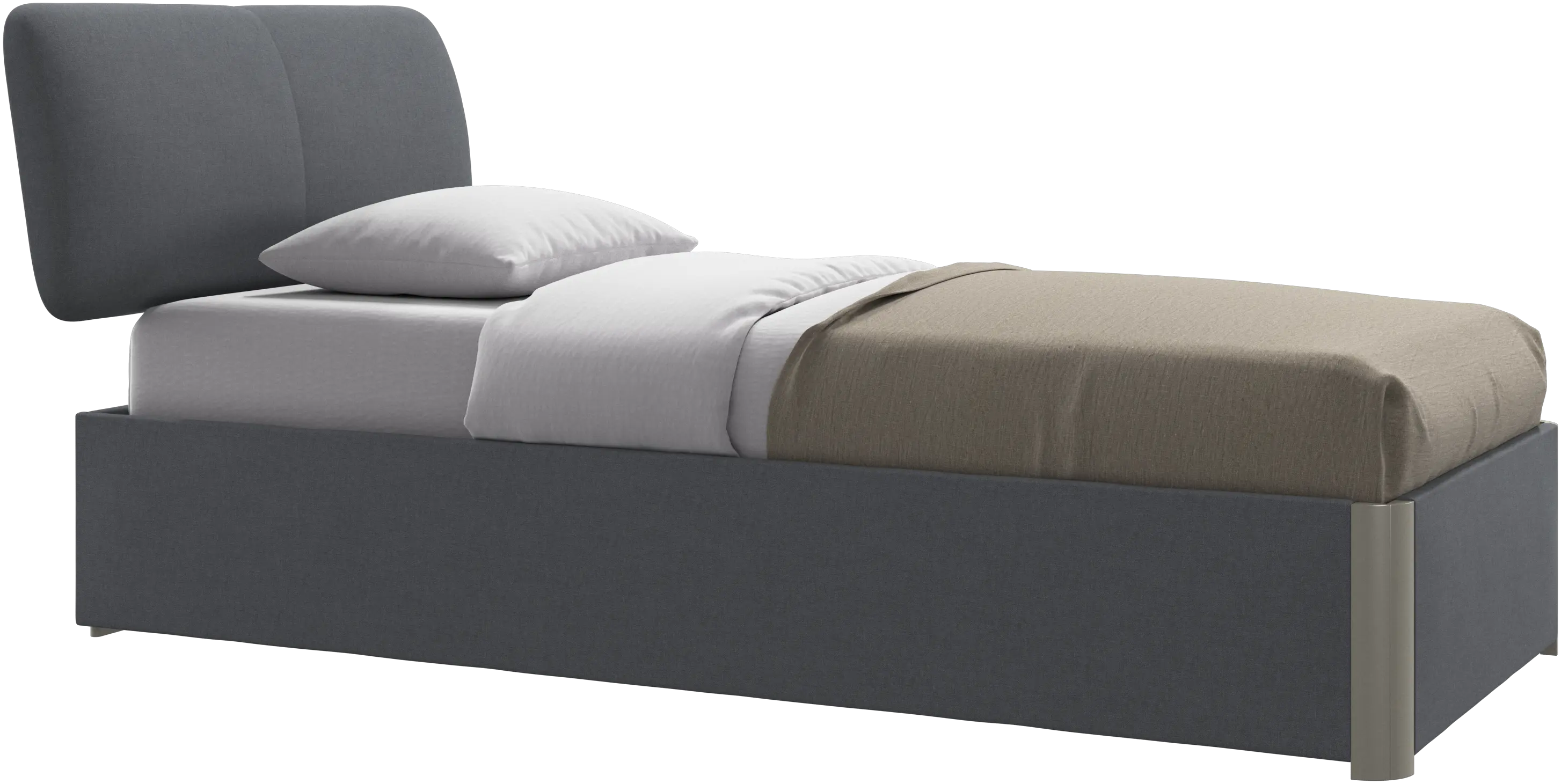 Element bed, bed-mounted headboard, with slats and storage solution, excl. mattress