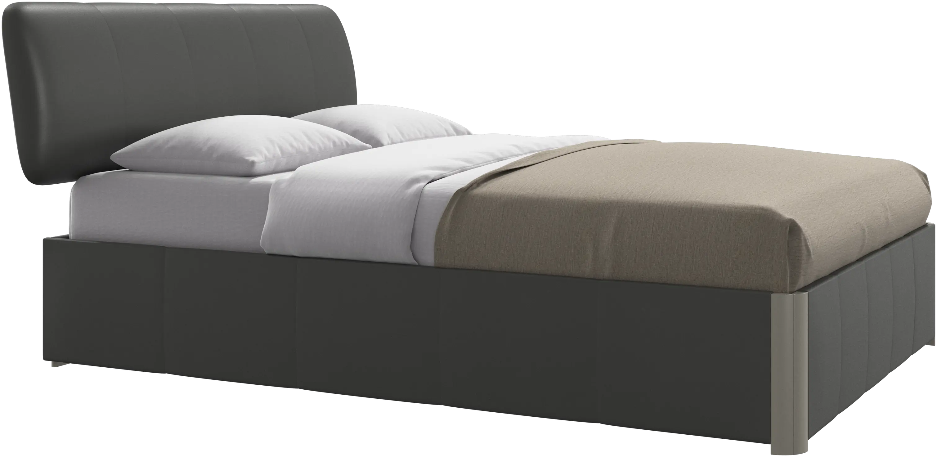 Element bed, bedgemonteerd hoofdbord, met latten en opbergoplossing, excl. matras