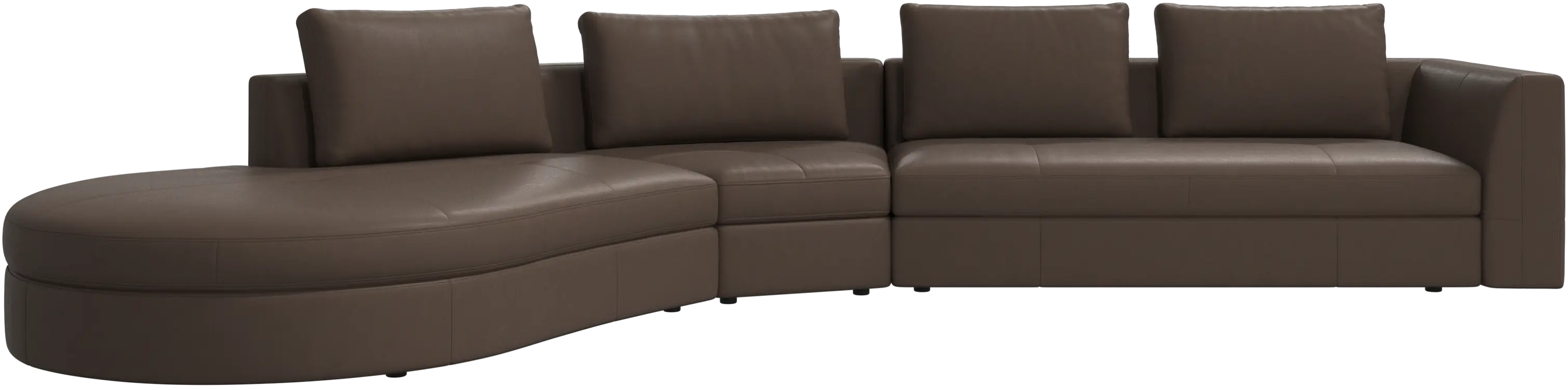 Bergamo sofa with round lounging unit, left