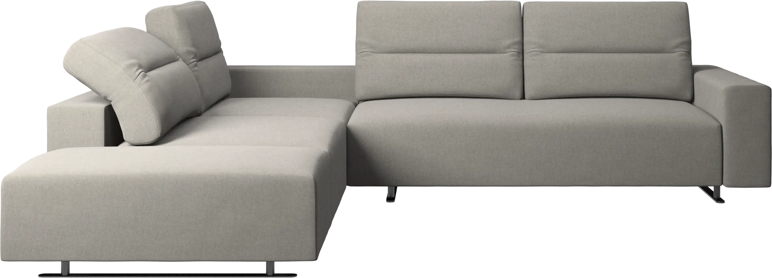 Hampton corner sofa with adjustable back and storage on right side