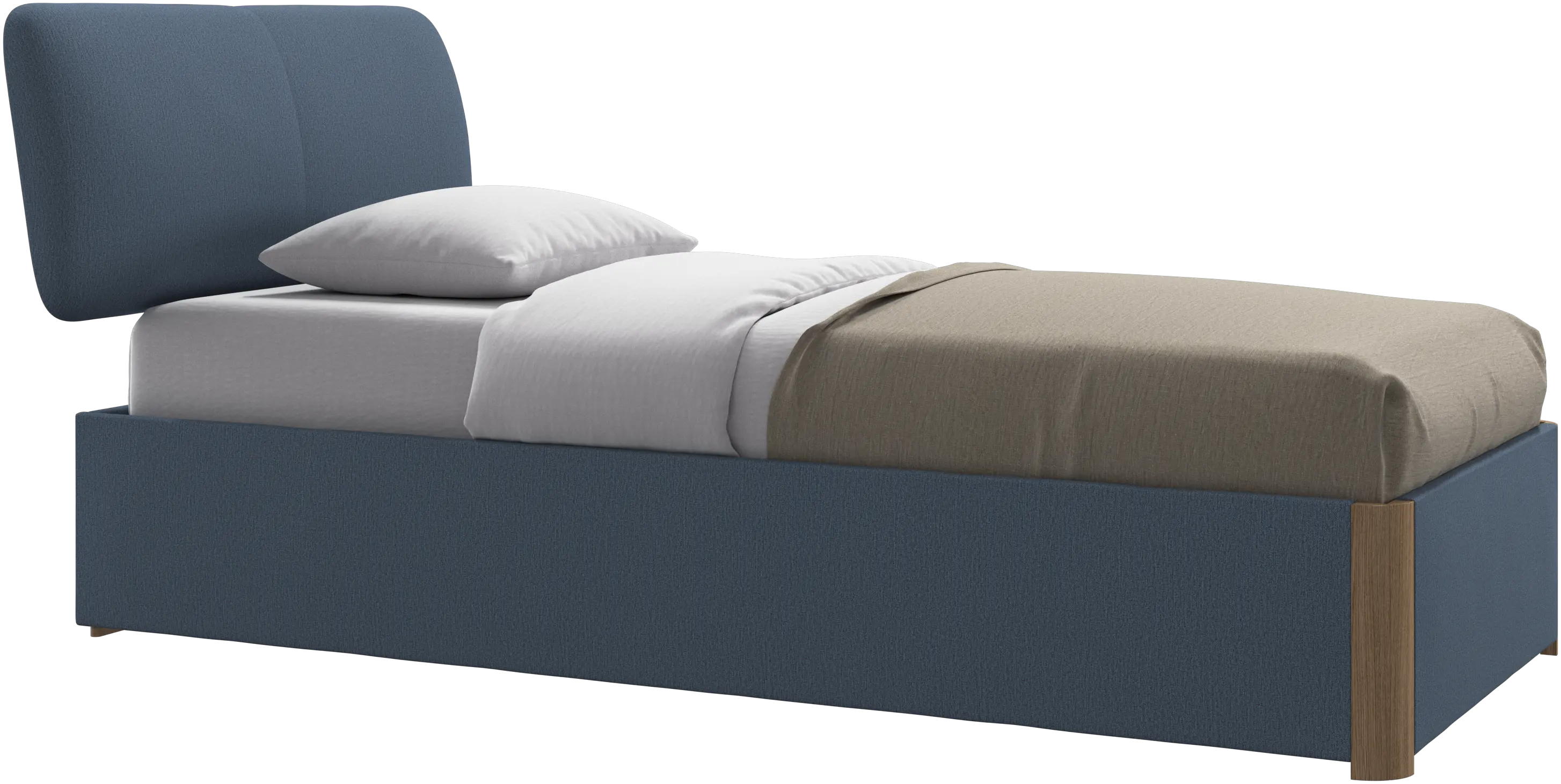 Element bed, bed-mounted headboard, with slats and storage solution, excl. mattress