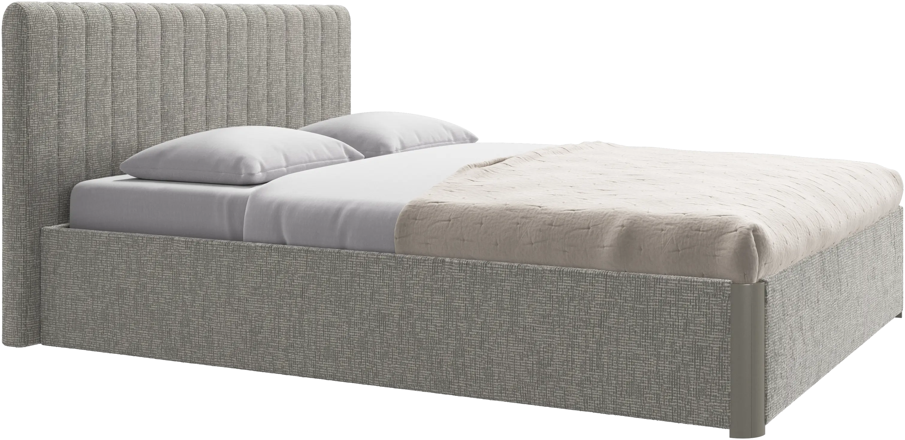 Element bed, bed-mounted headboard, with slats and storage solution, excl. mattress