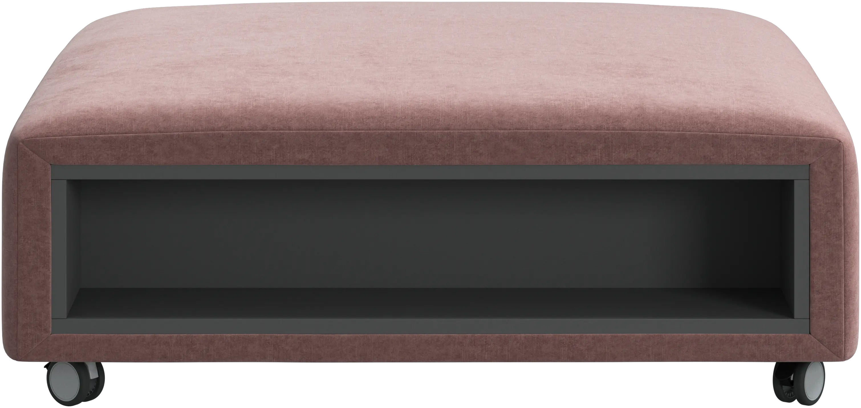 Hampton footstool on wheels with storage left and right sides