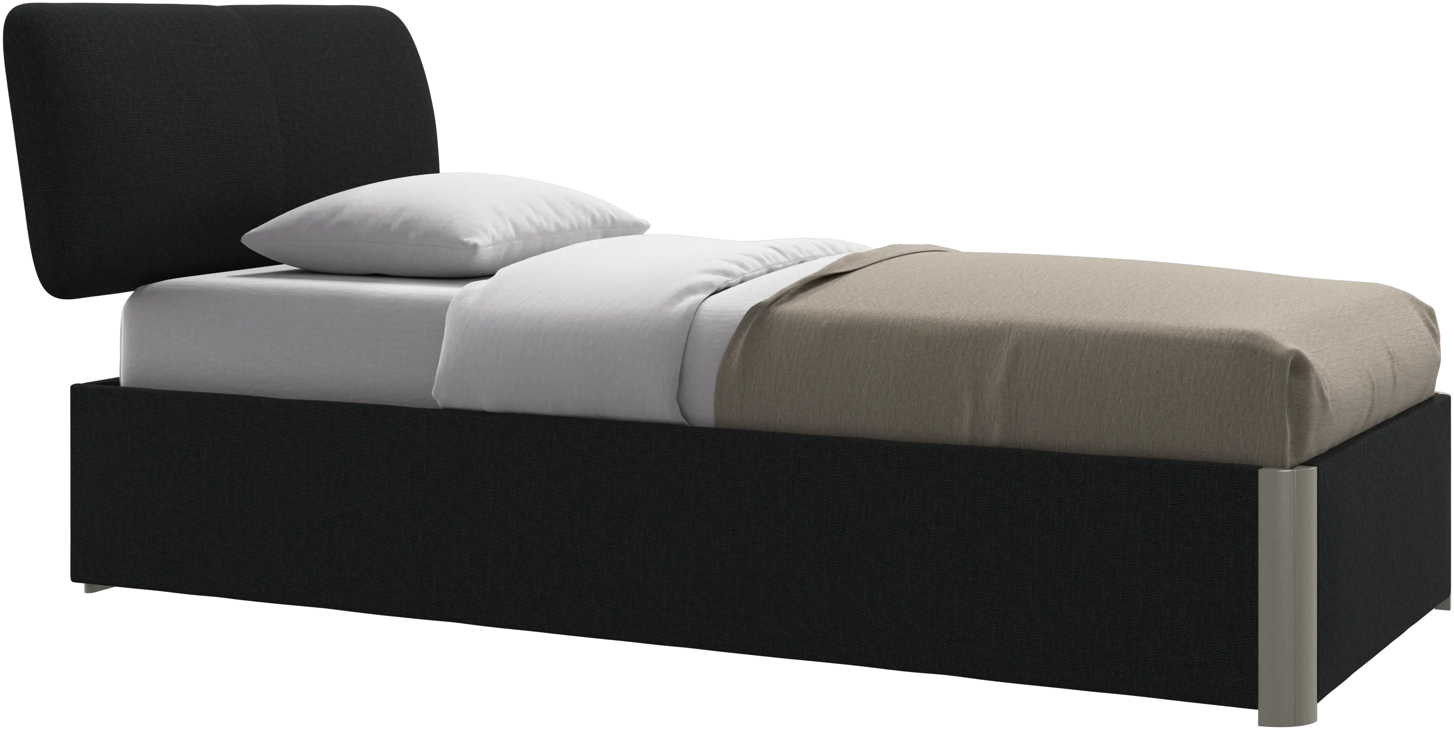 Element bed, bed-mounted headboard, with slats and storage solution, excl. mattress