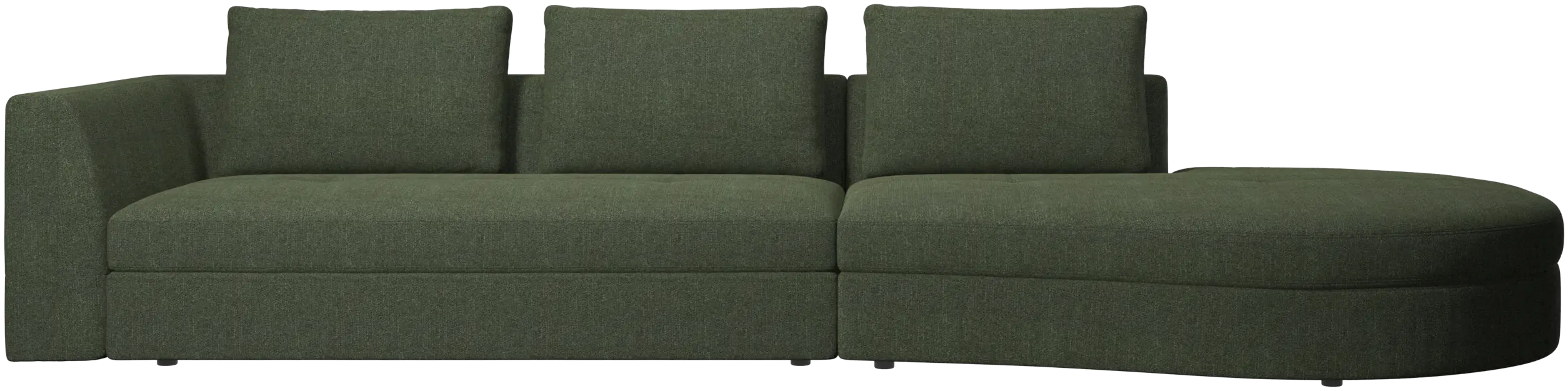 Bergamo sofa with round lounging unit,right