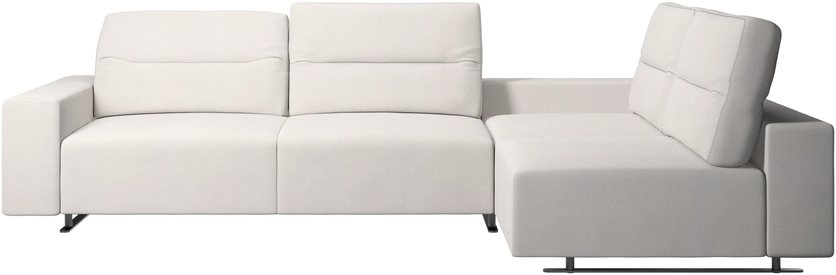 Hampton corner sofa with adjustable back and storage on left side