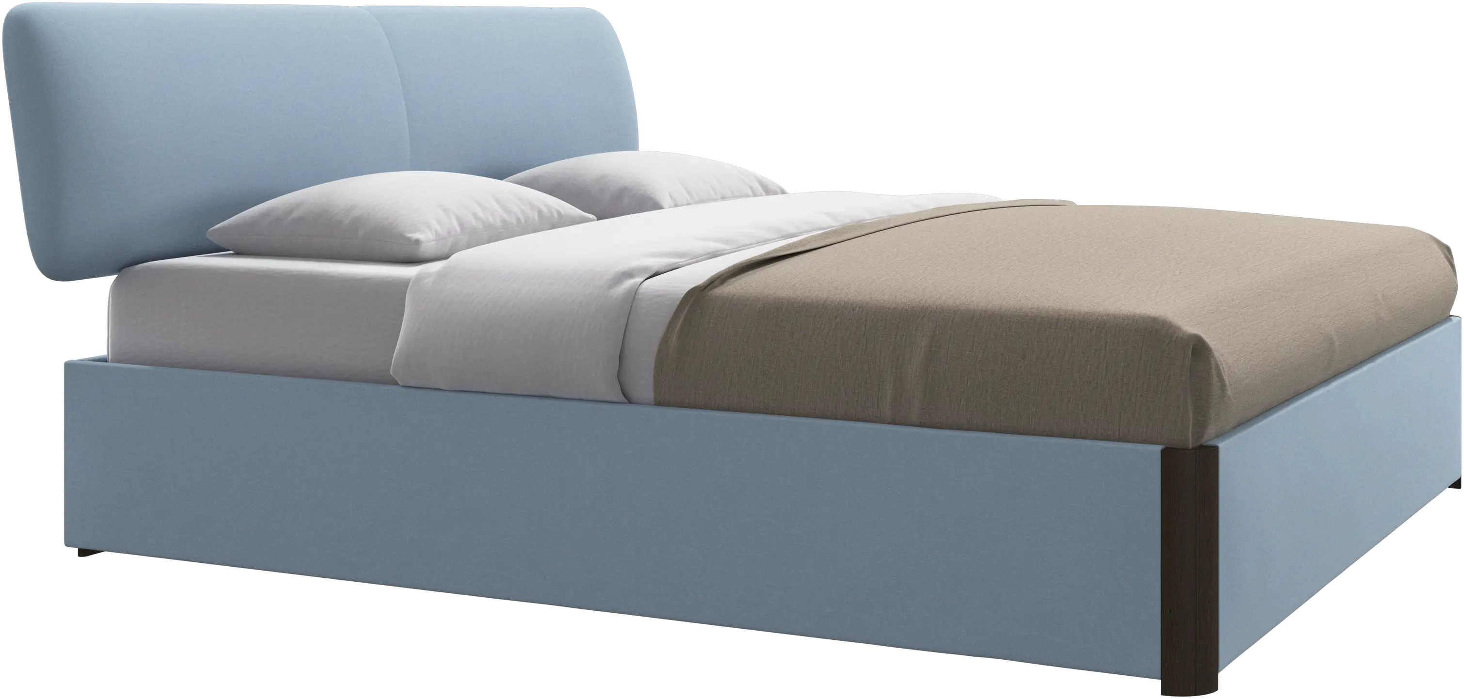 Element lit, tête de lit fixée au lit, avec lattes, excl. matelas