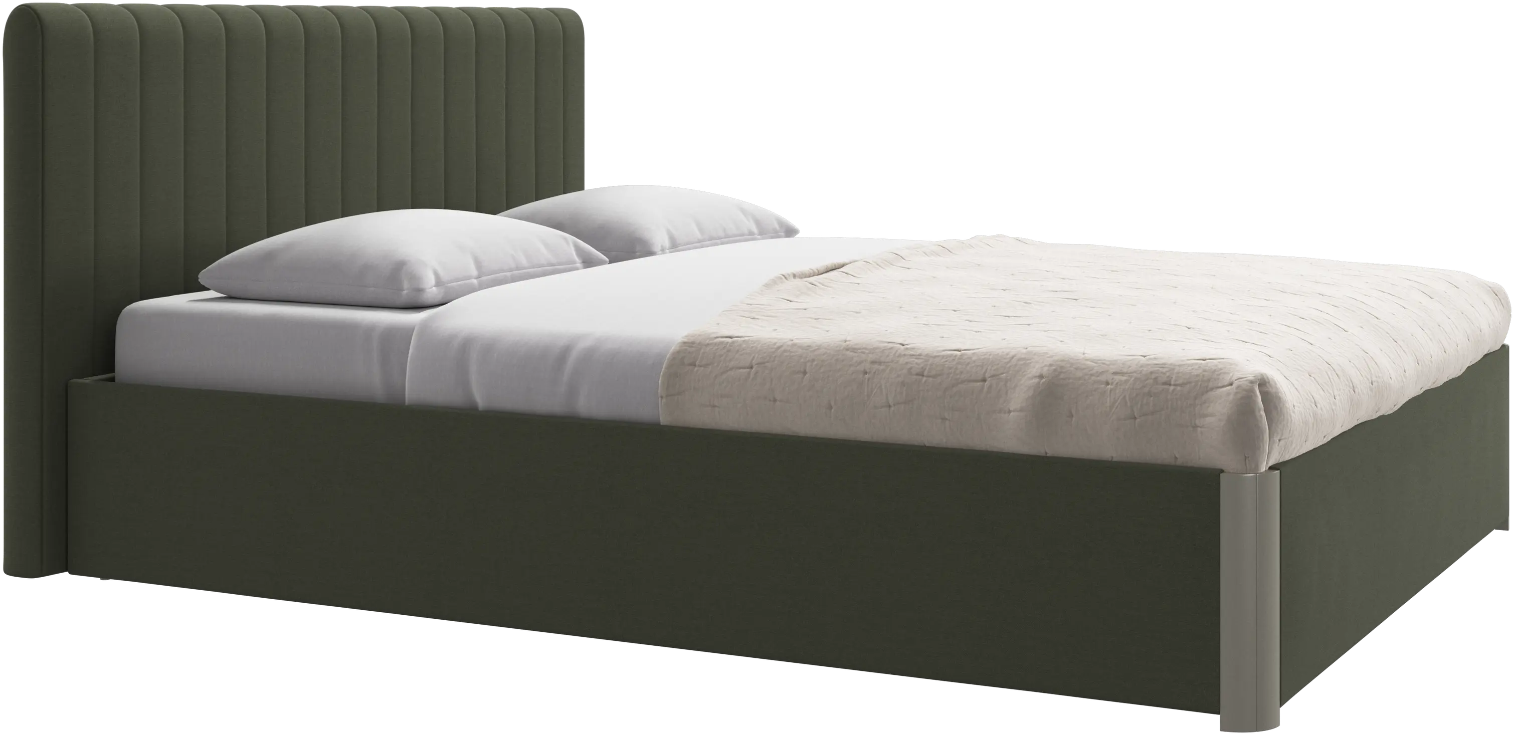 Element bed, bed-mounted headboard, with slats and storage solution, excl. mattress