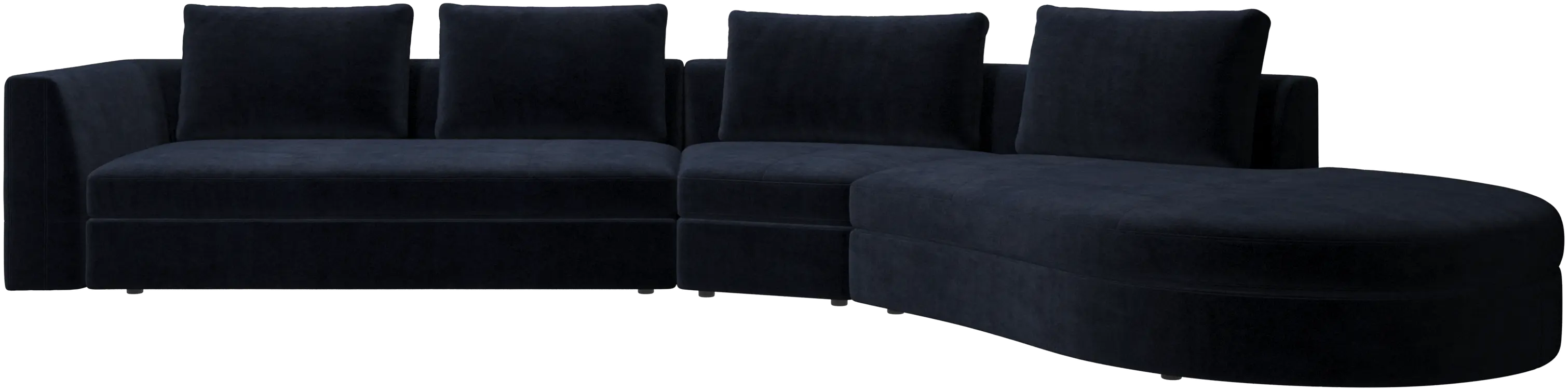 Bergamo sofa with round lounging unit,right
