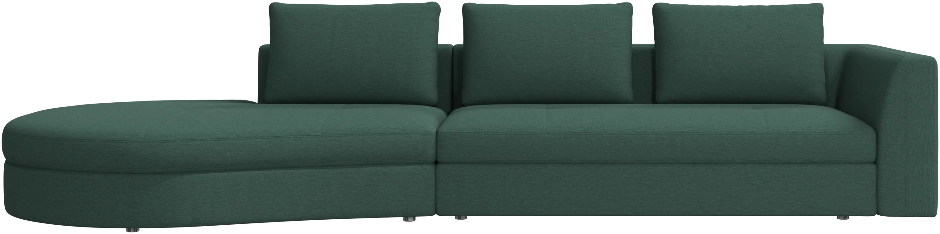 Bergamo sofa with round lounging unit, left