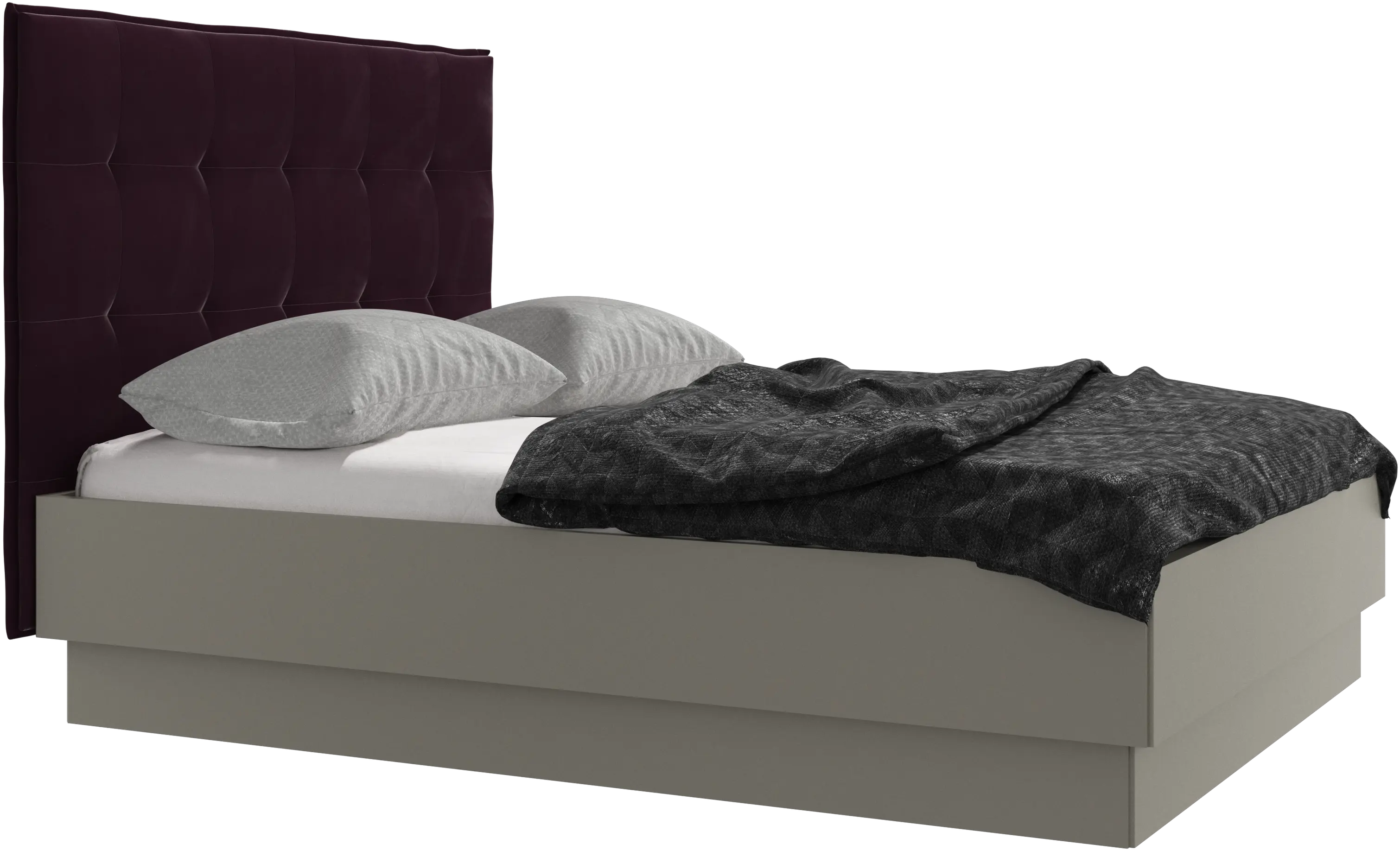 Lugano bed met opbergruimte en omhoogklappend frame en lattenbodem, excl. matras