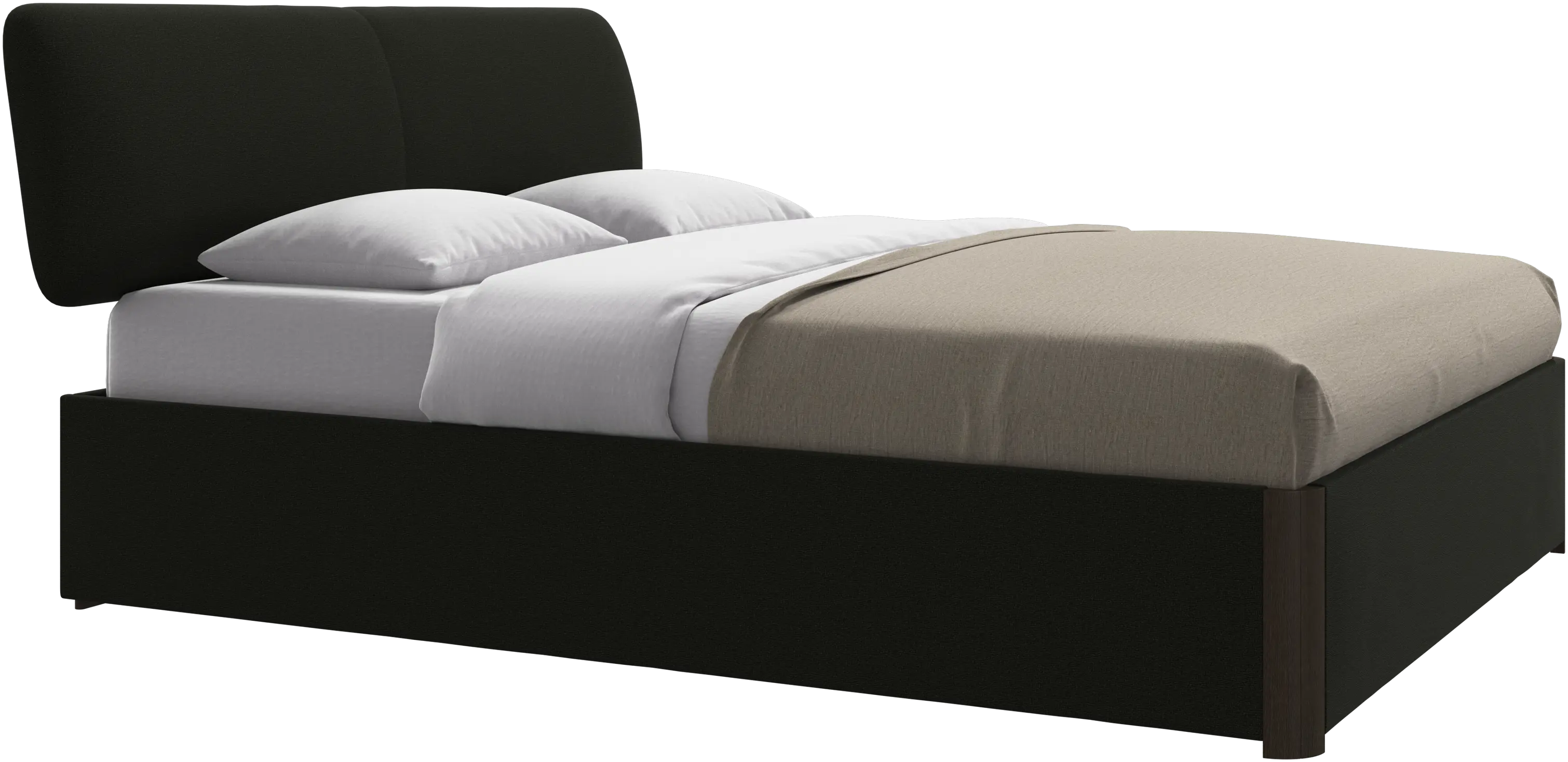 Element bed, bed-mounted headboard, with slats and storage solution, excl. mattress