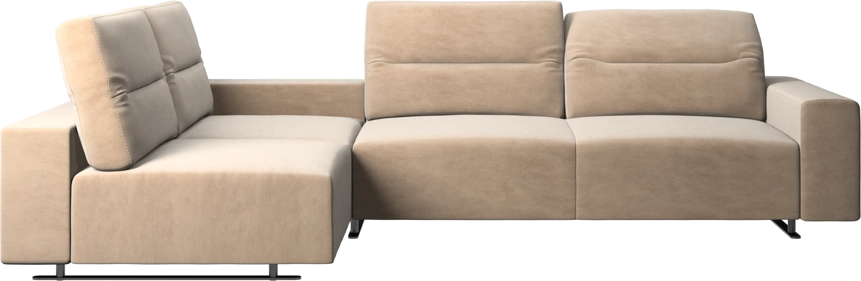 Hampton corner sofa with adjustable back and storage on right side
