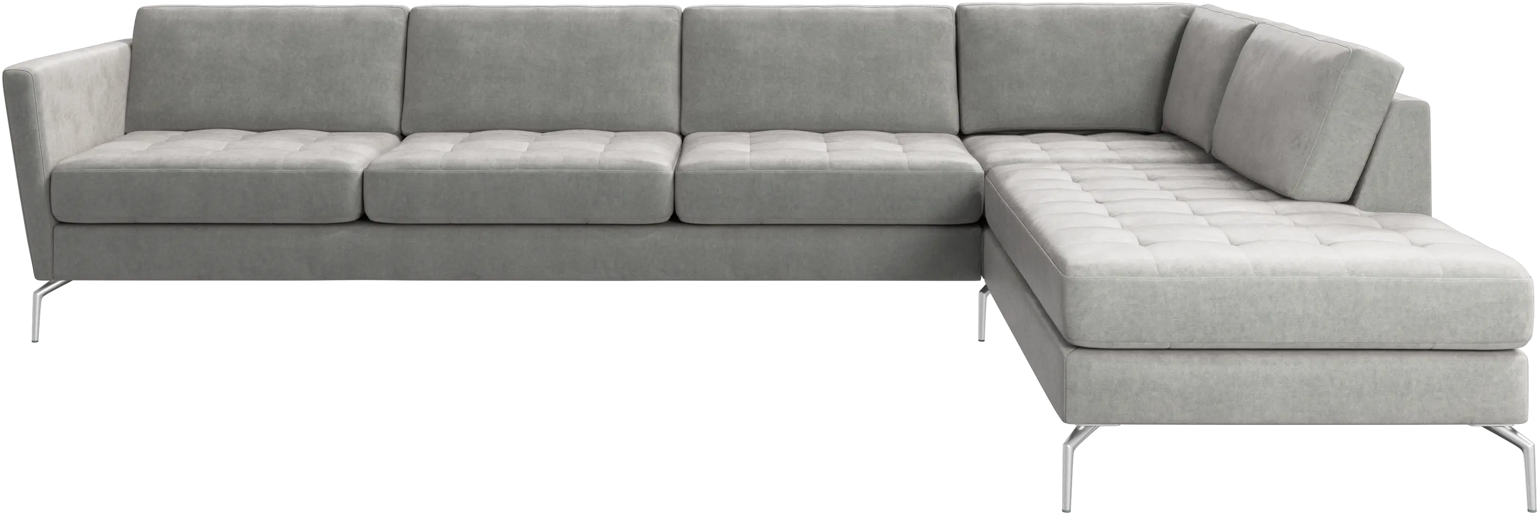 Osaka corner sofa with lounging unit, tufted seat