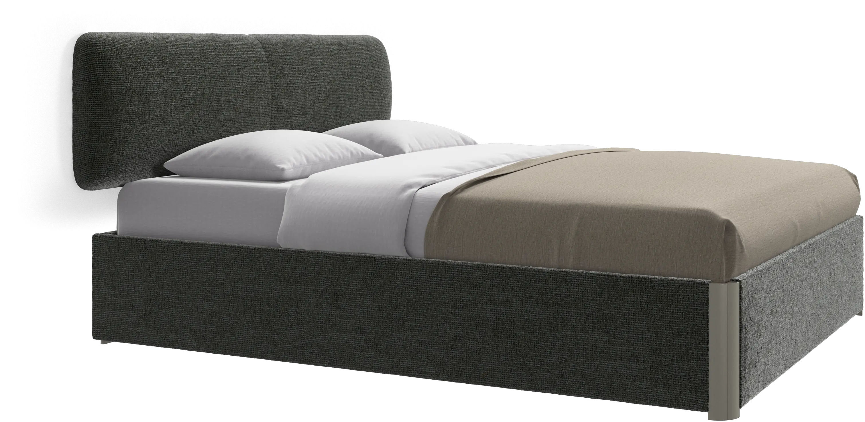 Element bed, wall-mounted headboard, with slats and storage solution, excl. mattress