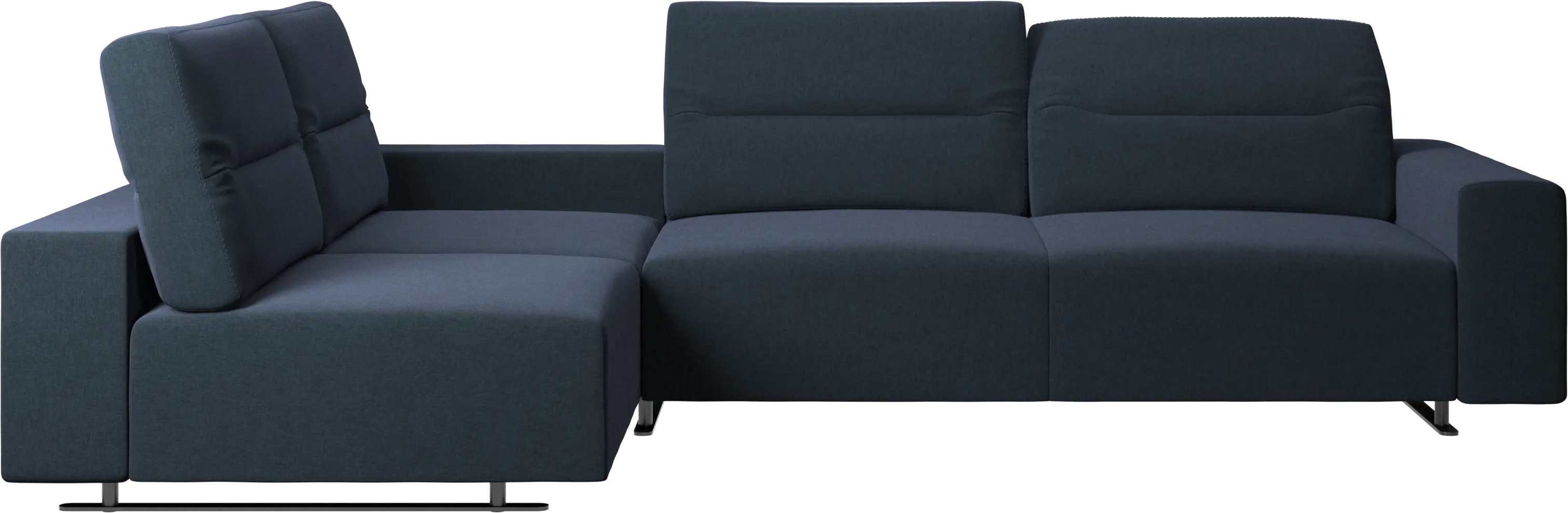 Hampton corner sofa with adjustable back and storage on right side