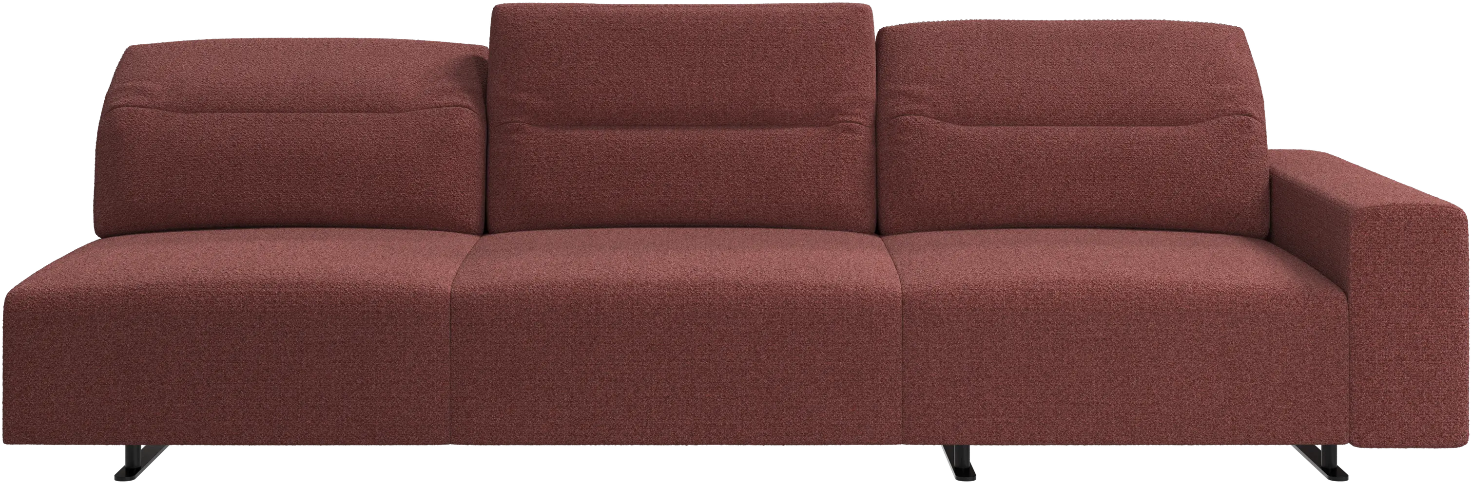 Hampton sofa with adjustable back and storage on the right side