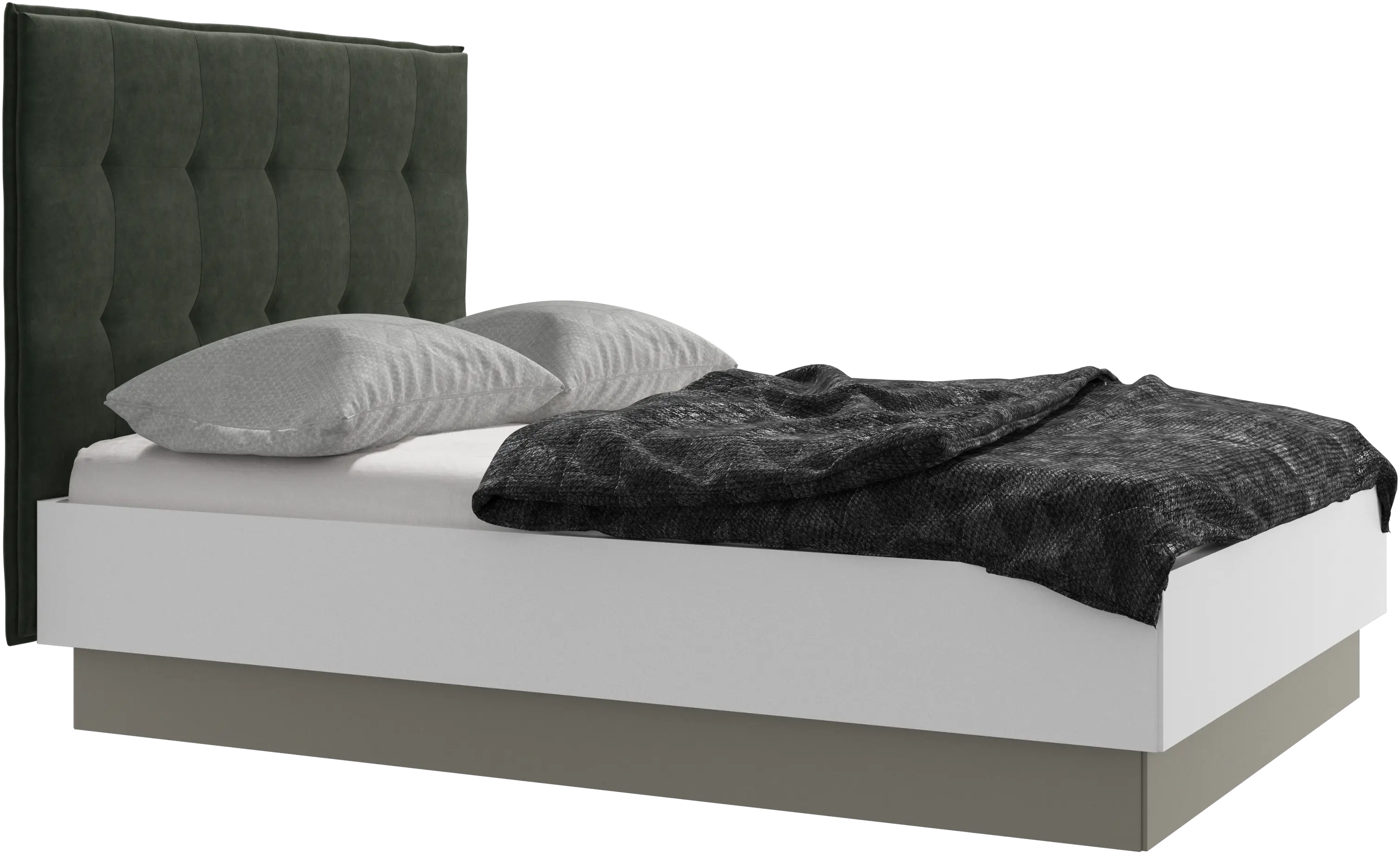 Lit Lugano avec rangement intégré, sommier inclus, hors matelas