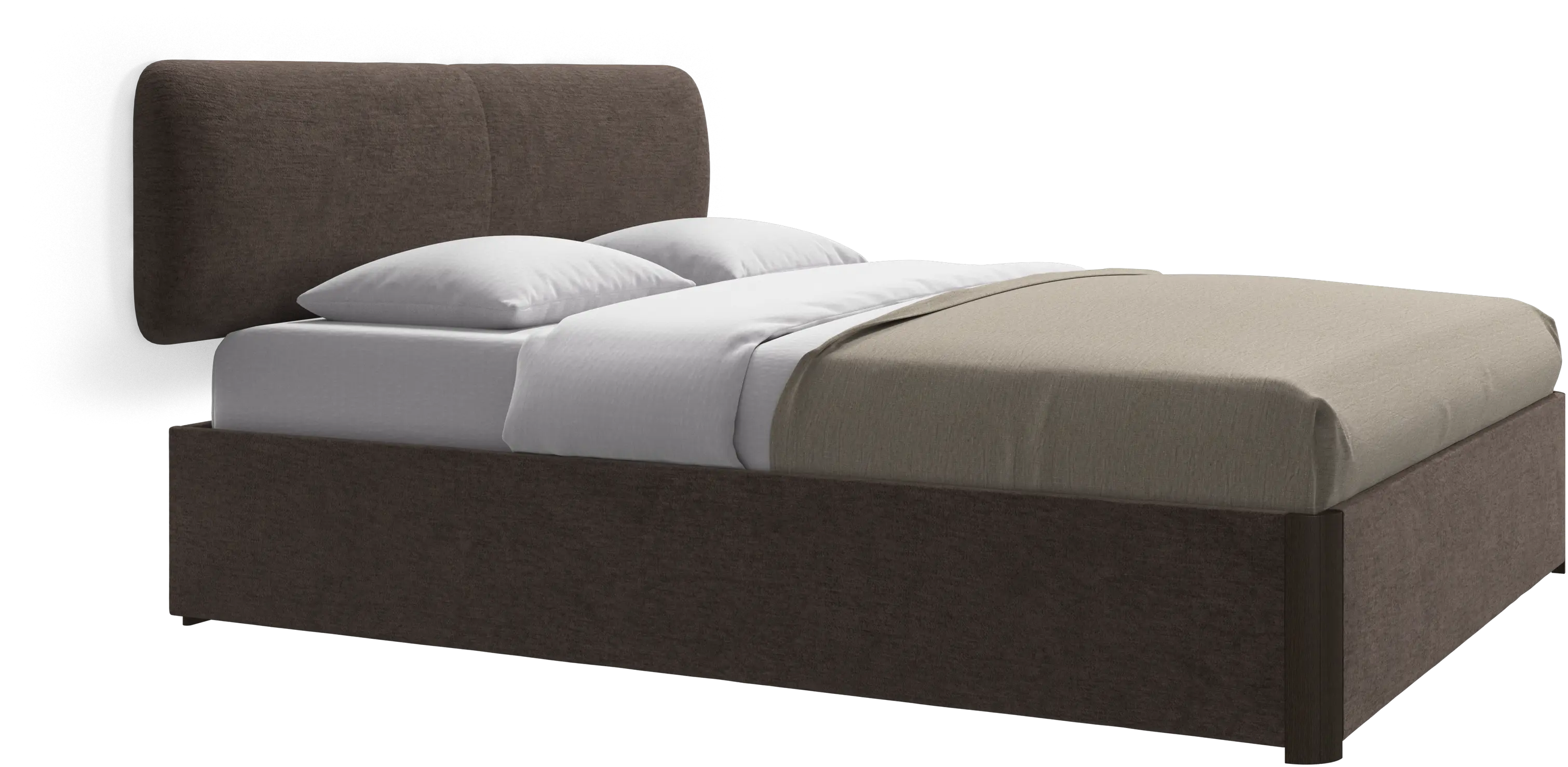 Element bed, wall-mounted headboard, with slats and storage solution, excl. mattress
