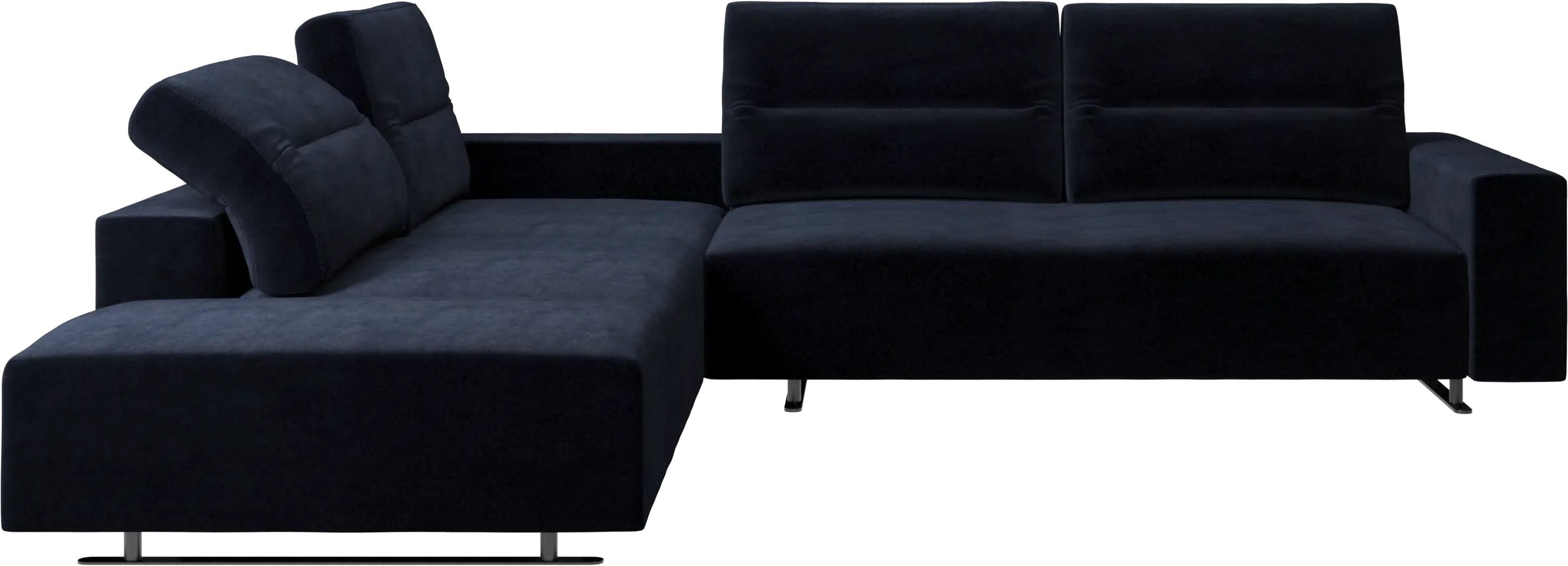 Hampton corner sofa with adjustable back and storage on right side