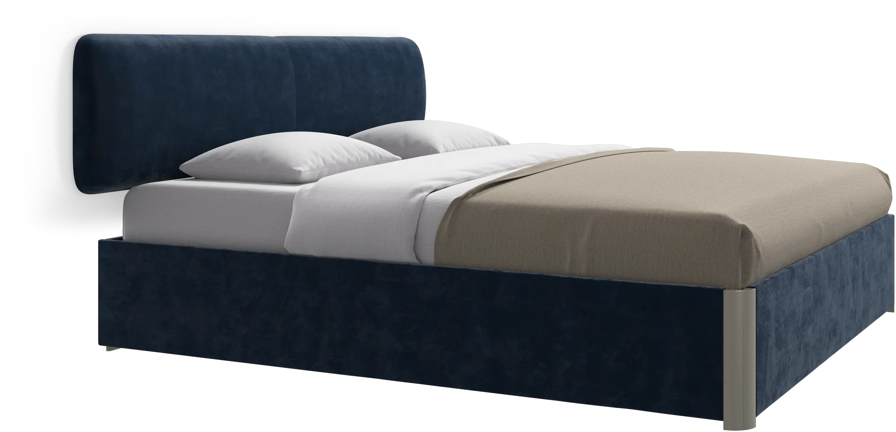 Element postel, nástěnné čelo, s lamelami a úložným řešením, bez matrace